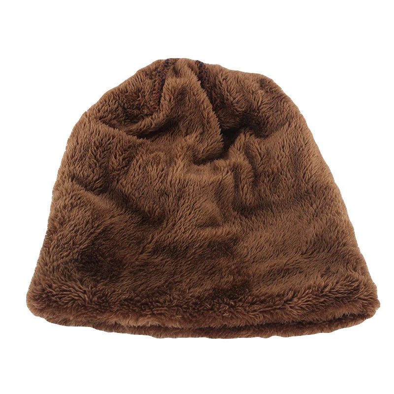 Bonnet en Cuir d'Hiver pour Homme, Maille, Doux et Doublé en Polaire - Modèle Pierre