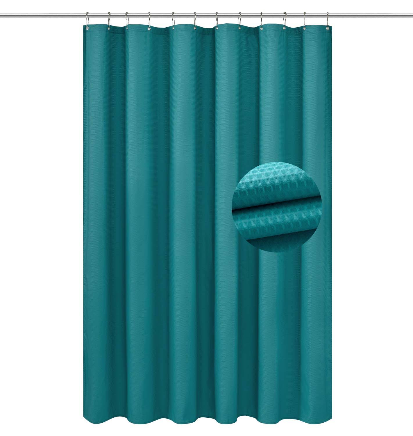 Barossa Design Soft Microfiber Fabric Shower Liner or Curtain, Hotel Quality, Machine Washable, Water Repellent, Turquoise, 70 x