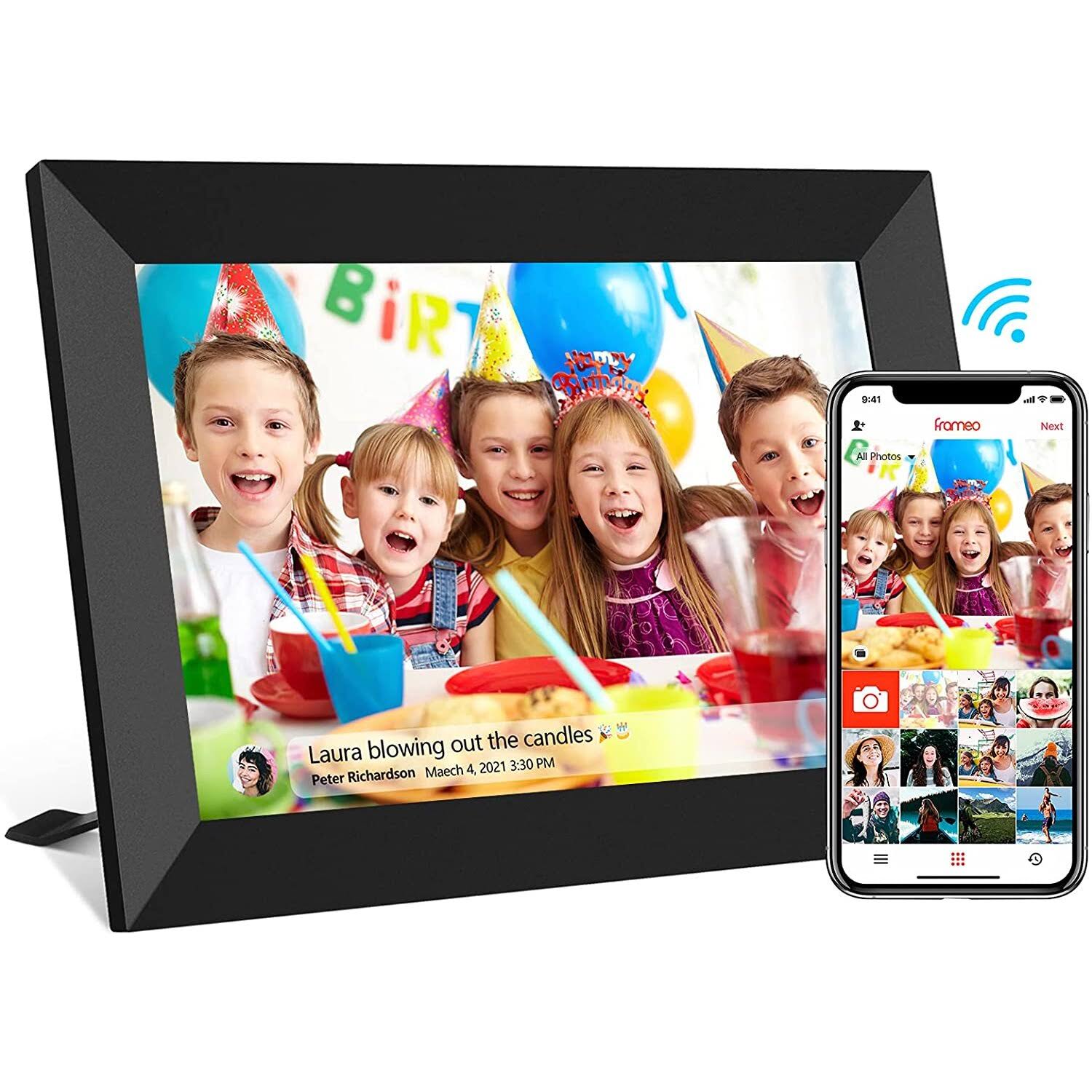 Frameo WiFi Digital Picture Frame, 10.1 inch 1280X800 HD IPS Touch Screen Smart