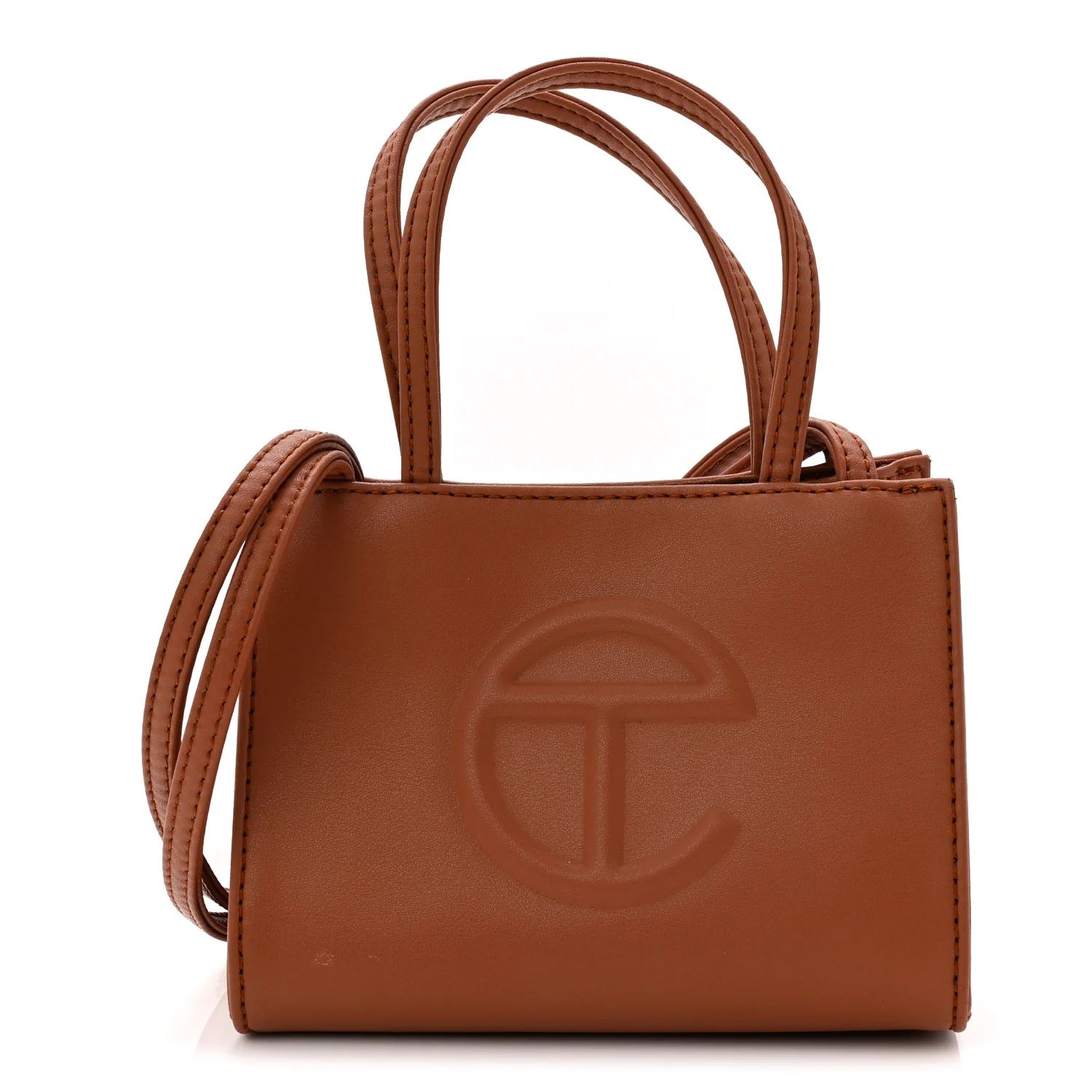 Vegan Leather Small Shopping Bag Tan