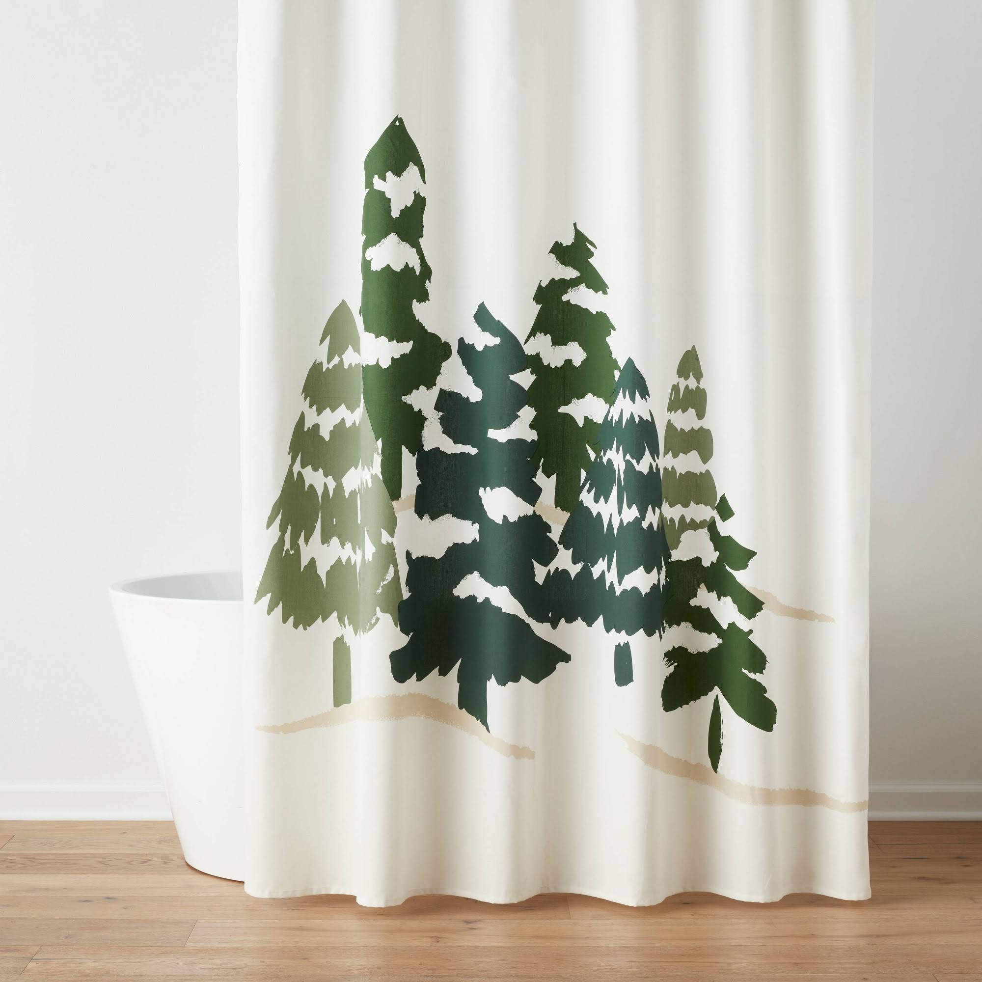 Pine Trees Christmas Shower Curtain - Threshold