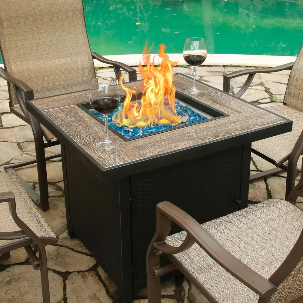 Propane Gas Fire Pit Table with Lid for Outside Backyard, Patio 50000 BTU 30 inch(Black-30'') - Image 8