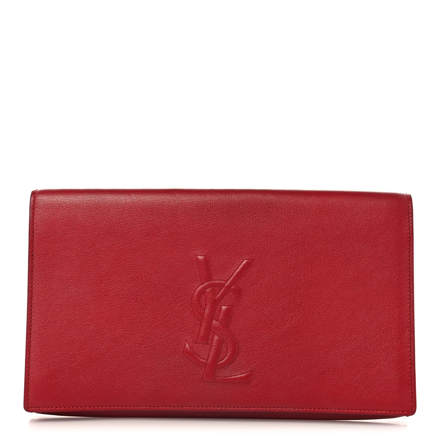 Calfskin Monogram Large Belle De Jour Clutch Red