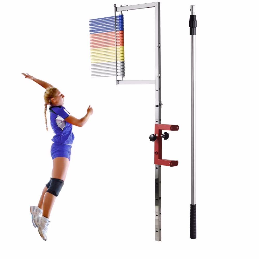 Vertical Jump Tester | Vertical Jump Measurement Tool | 3.9-11.5Ft Adjustable Vertical Jump Trainer | Wall Mounted Jump Height Measurement Pole | Basketball for Adults Teenagers Training(Muliticolor)