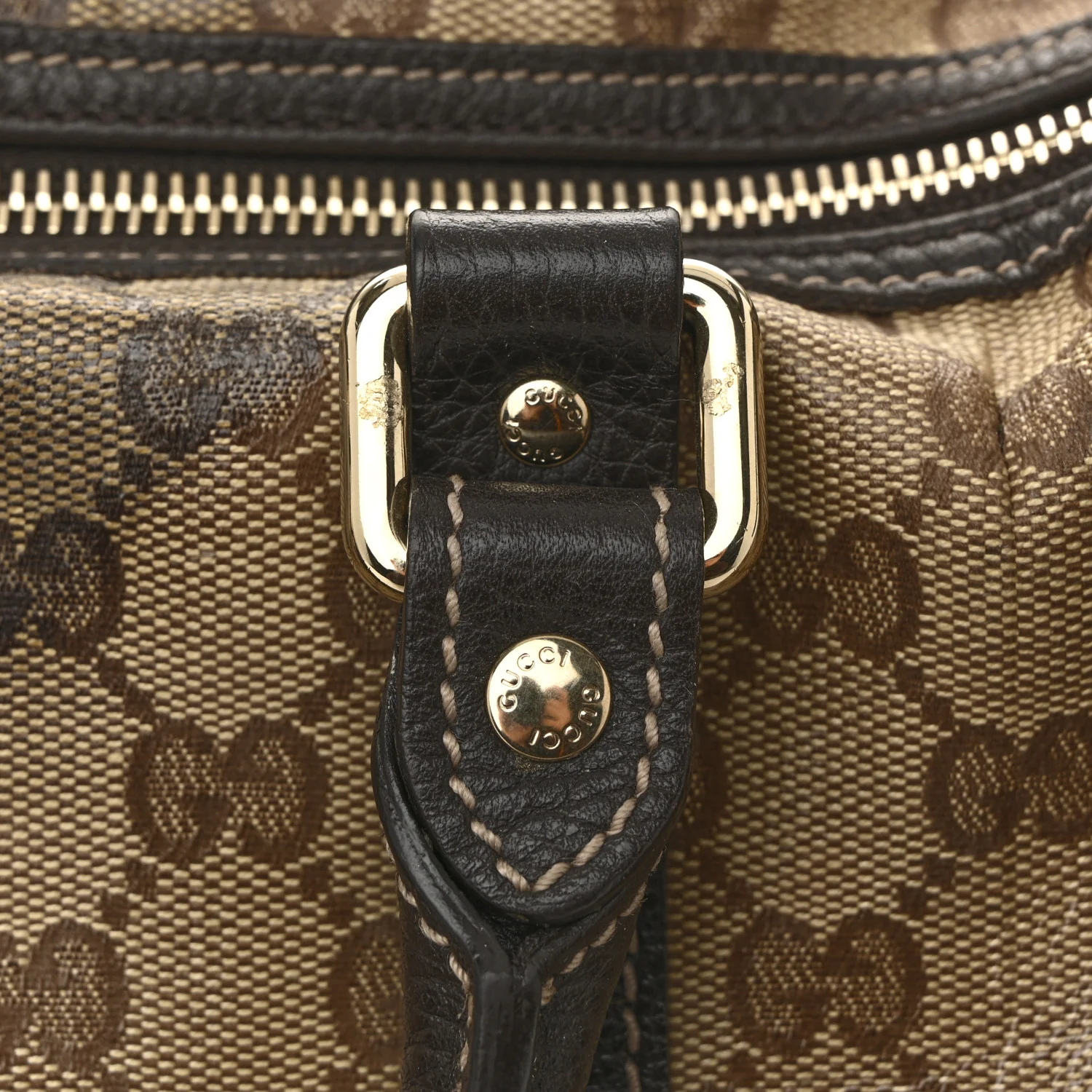 Crystal Monogram Medium Joy Boston Dark Brown