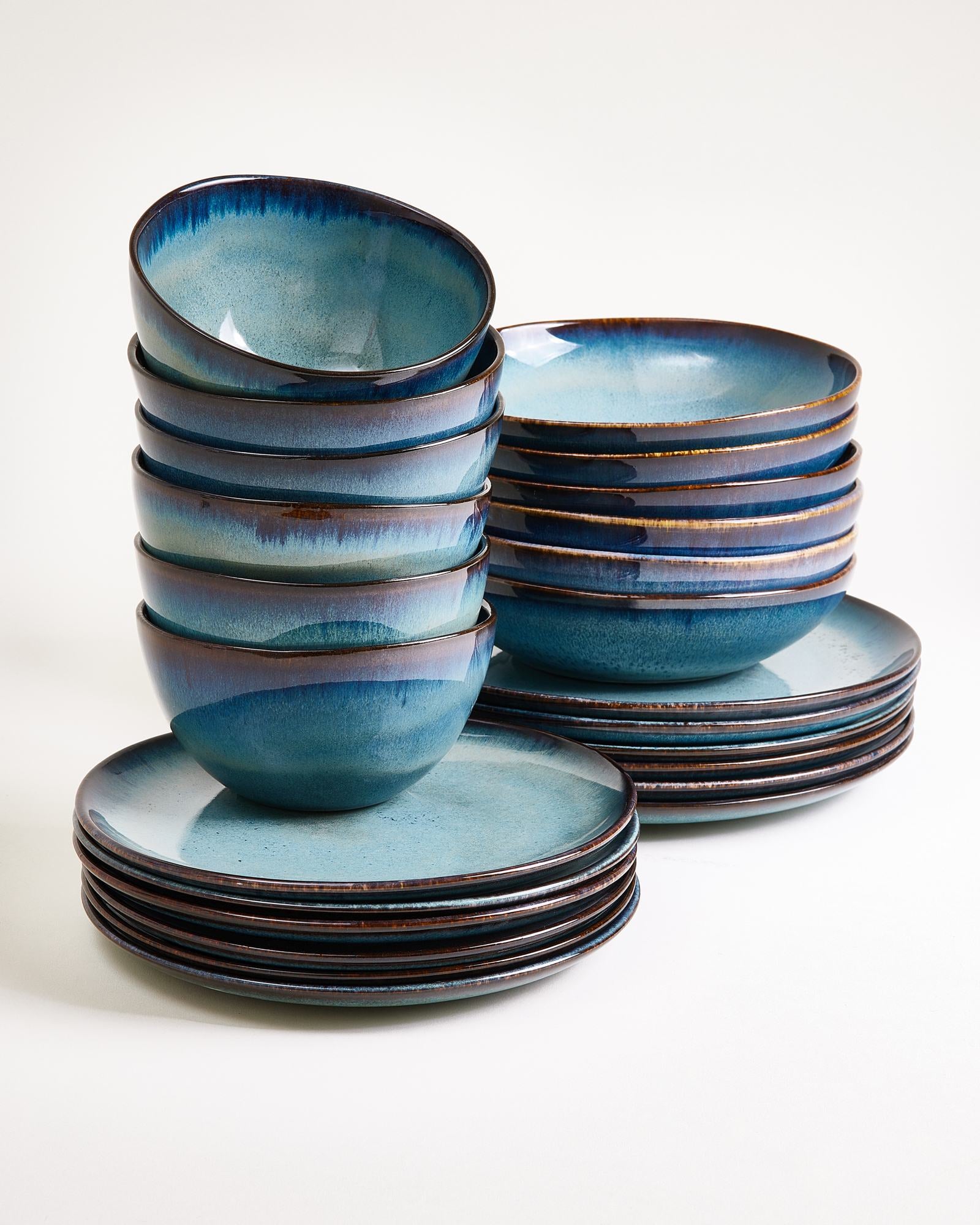 MADEIRA - TABLEWARE SET CLASSIC GREEN-BLUE 24 PIECES