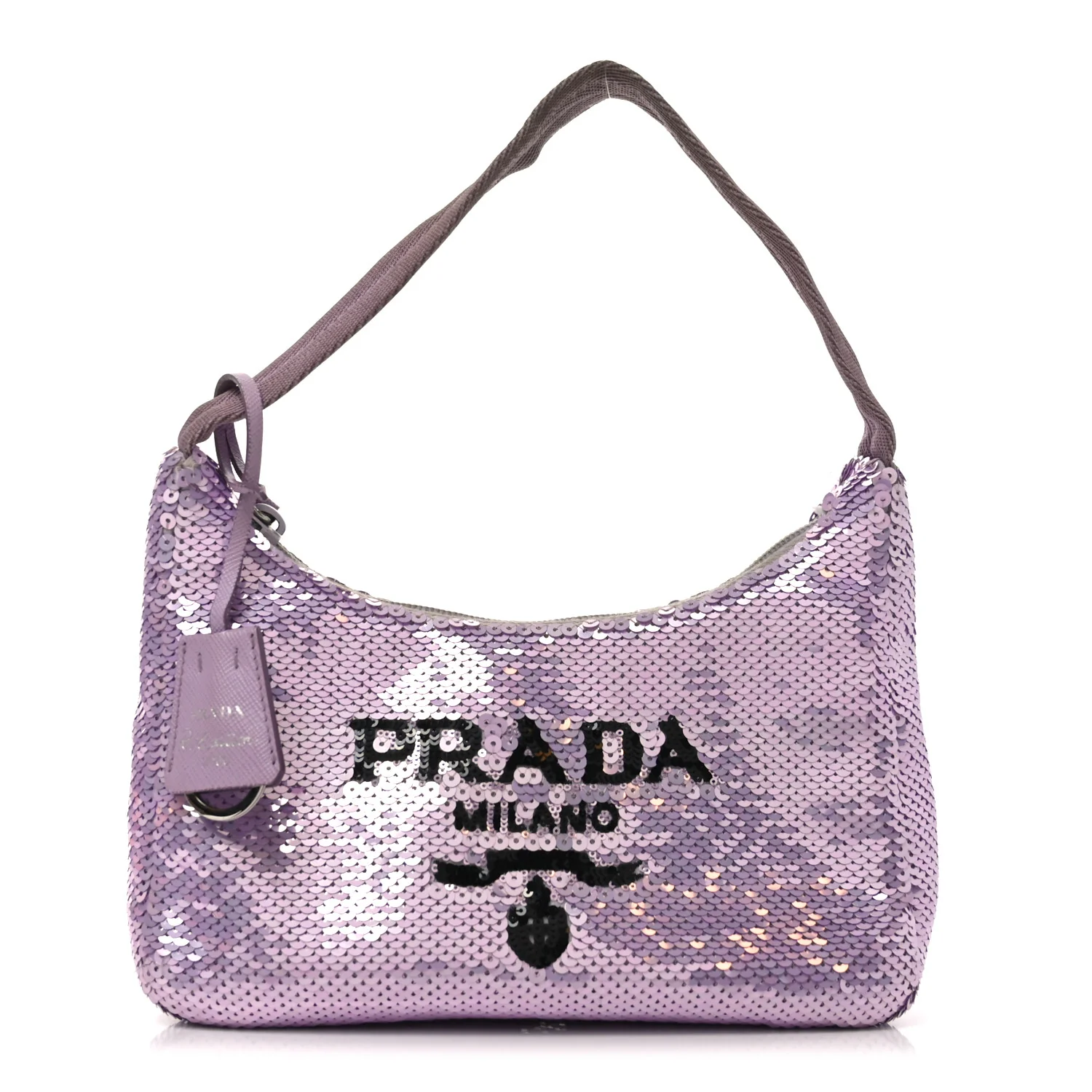 Paillettes Sequin Mini Re-Edition 2000 Bag Lilium Black