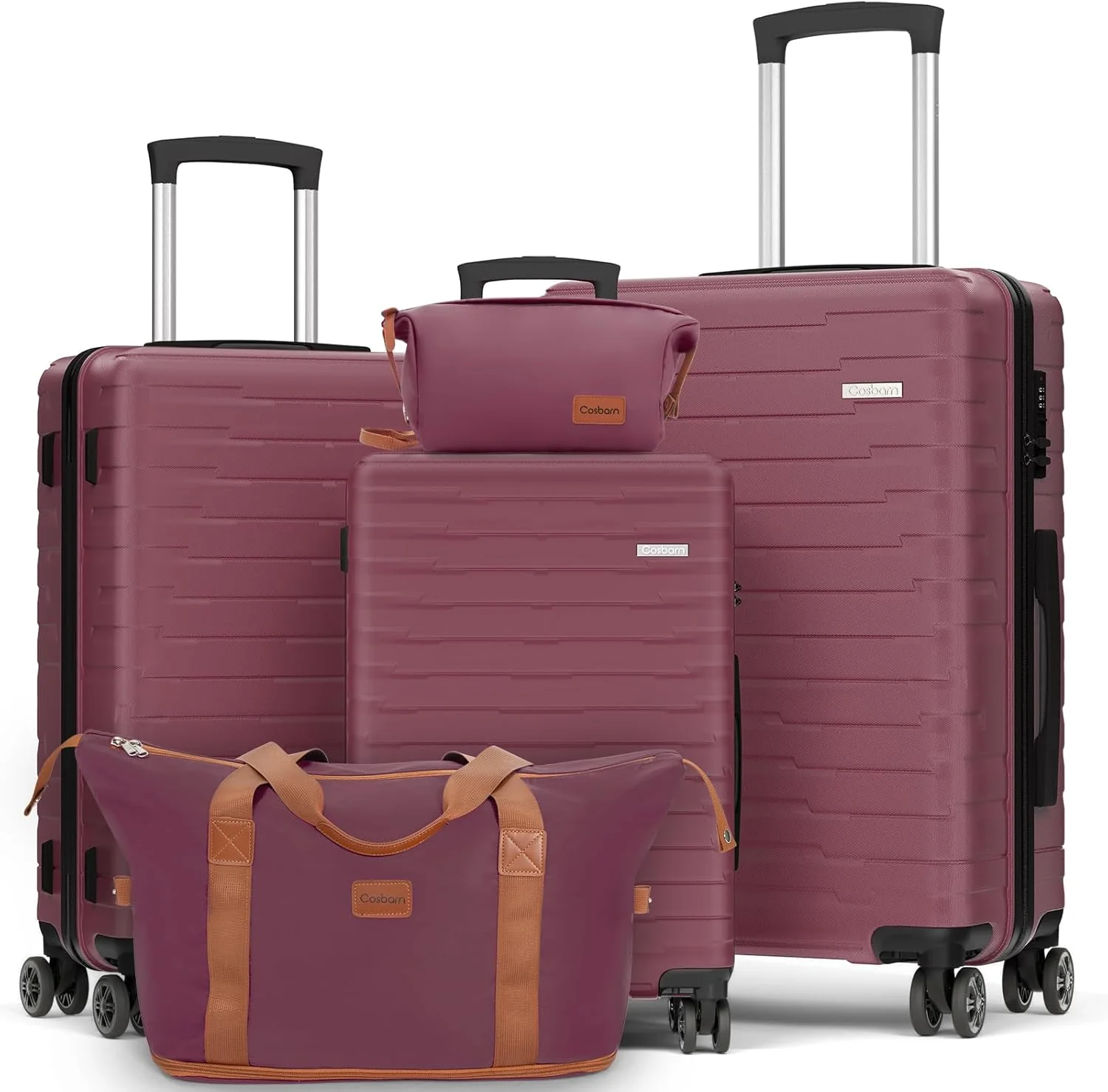 Ensemble de 5 valises à roulettes, valise rigide en ABS avec roulettes multidirectionnelles