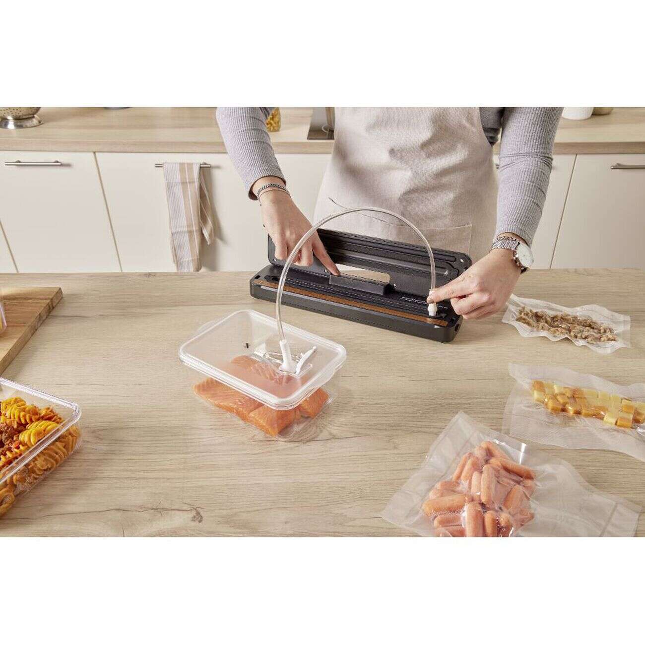 Tuyau d'aspiration pour boîte de conservation sous vide