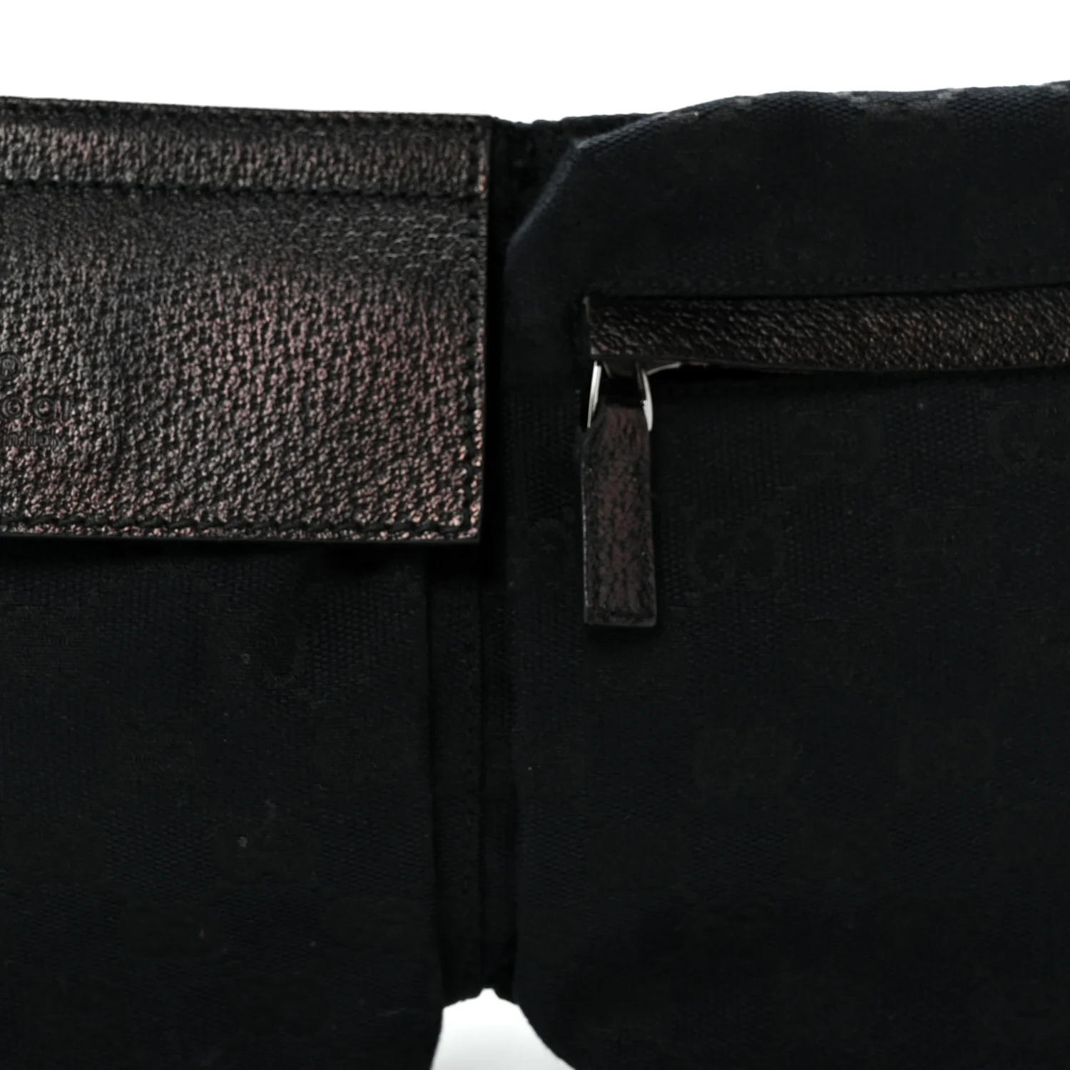 GG Monogram Double Pocket Belt Bag Black