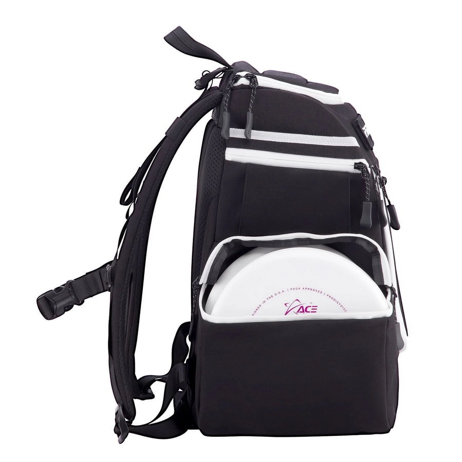 Apex Disc Backpack | Disc Golf Backpack | Store Up to 20+ Discs | Insulated Cooler Pocket | Disc Golf Bags with Umbrella Sleeve | Nylon Material (Black)(Black) Image 6