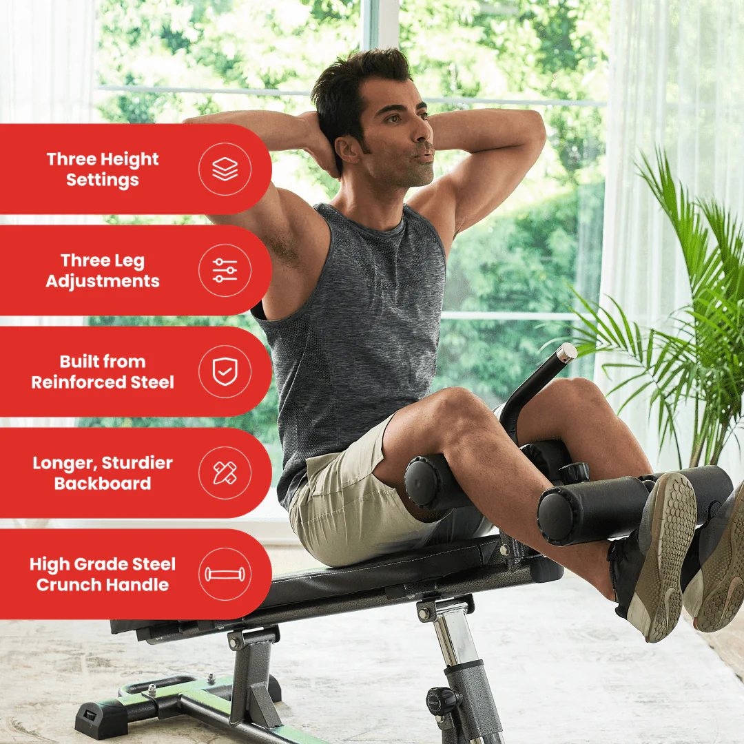 Finer Form Semi, Commercial Sit Up Bench Elite, Reverse Crunch Handle for Ab Exercises, Reverse Crunch and Decline Sit Up with 4 Adjustable Height Settings, Black Image 4