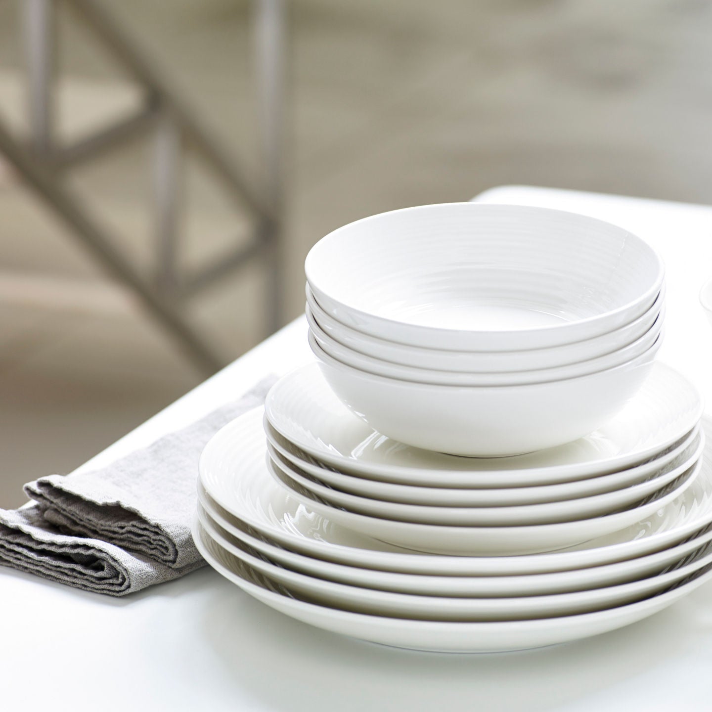 Gordon Ramsay Maze White Dinner Set, 12 piece
