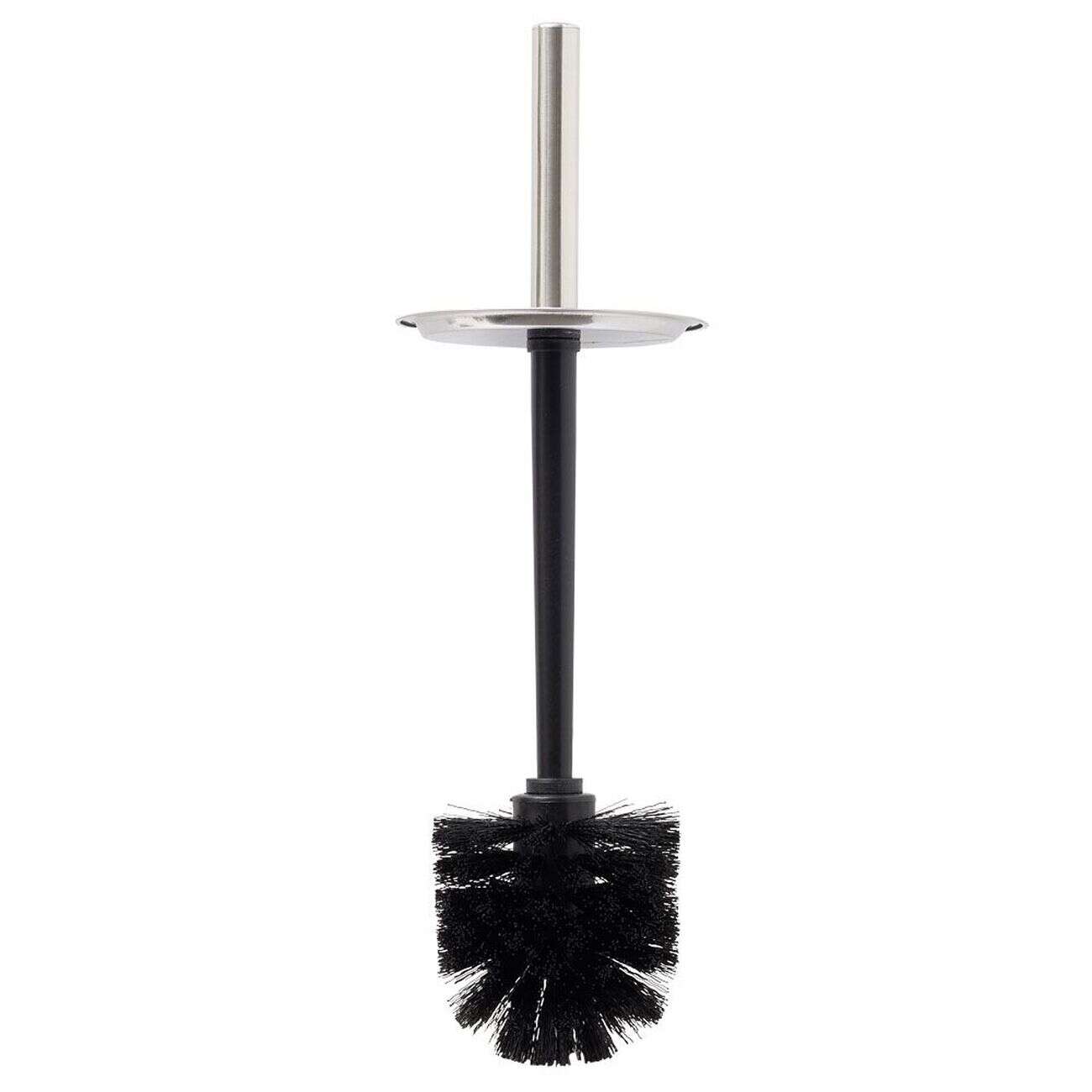 Brosse WC socle haut rond métal gris Ø9,5xH38cm