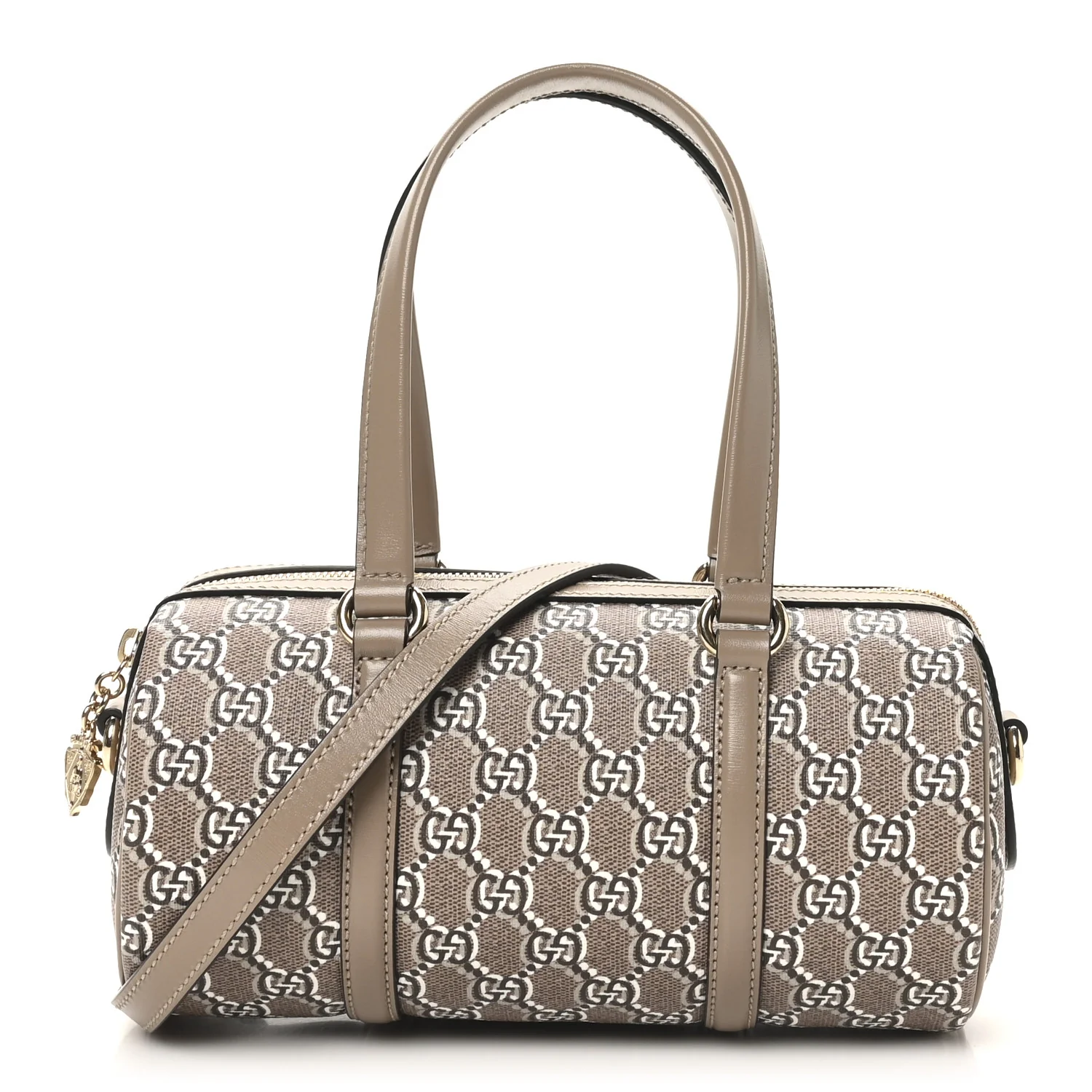 GG Shadow Monogram Ophidia Top Handle Bowler Bag Taupe
