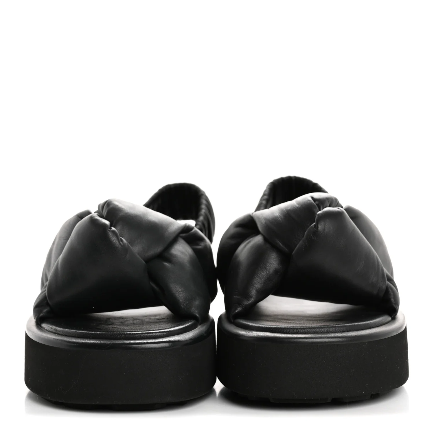 Padded Nappa Flatform Sandals 35 Black