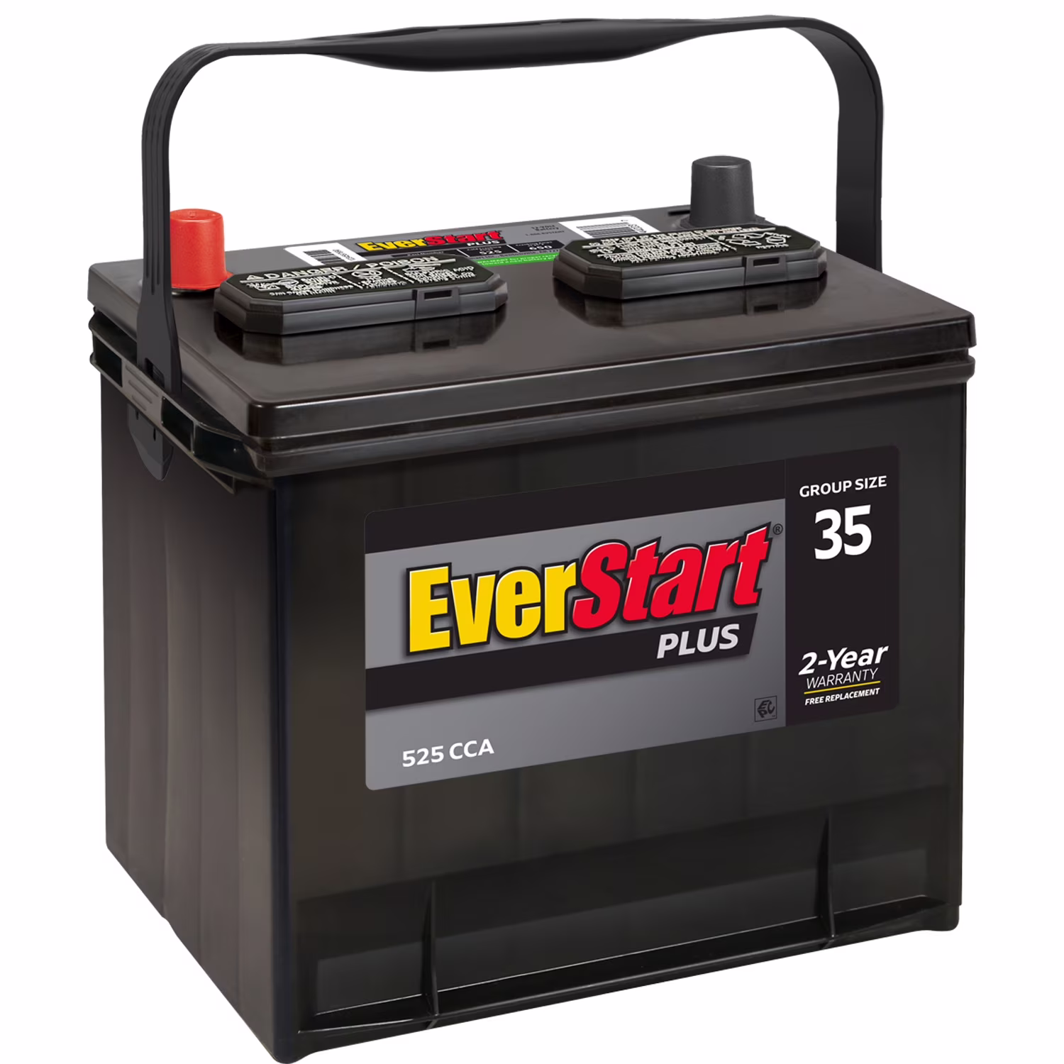 Plus Lead Acid Automotive Battery, Group Size 35 12 Volt, 525 CCA