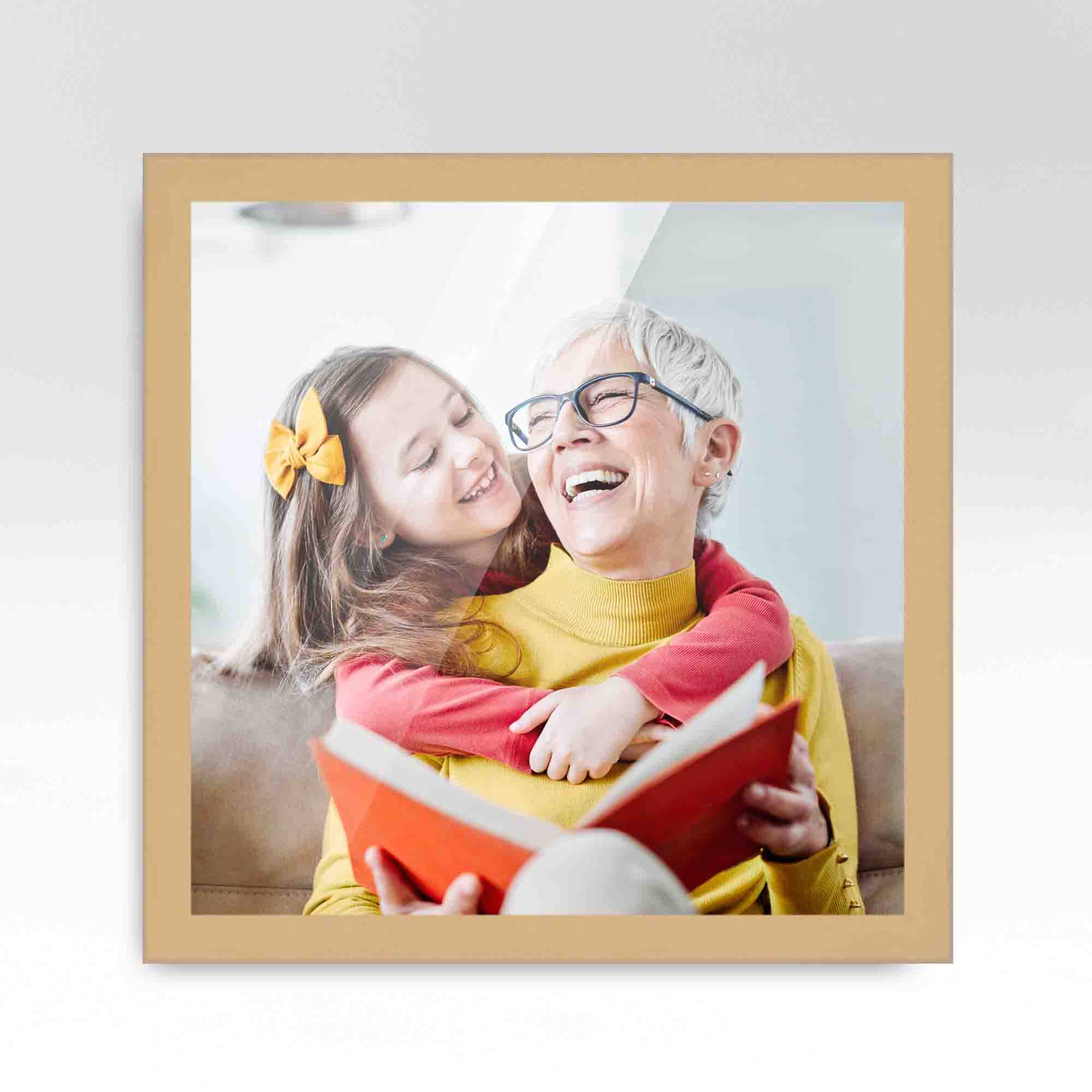 CustomPictureFrames.com 30x30 Frame Beige Real Wood Picture Frame Width 0.75 Inches | Interior Frame Depth 0.5 Inches | Natural Traditional Photo