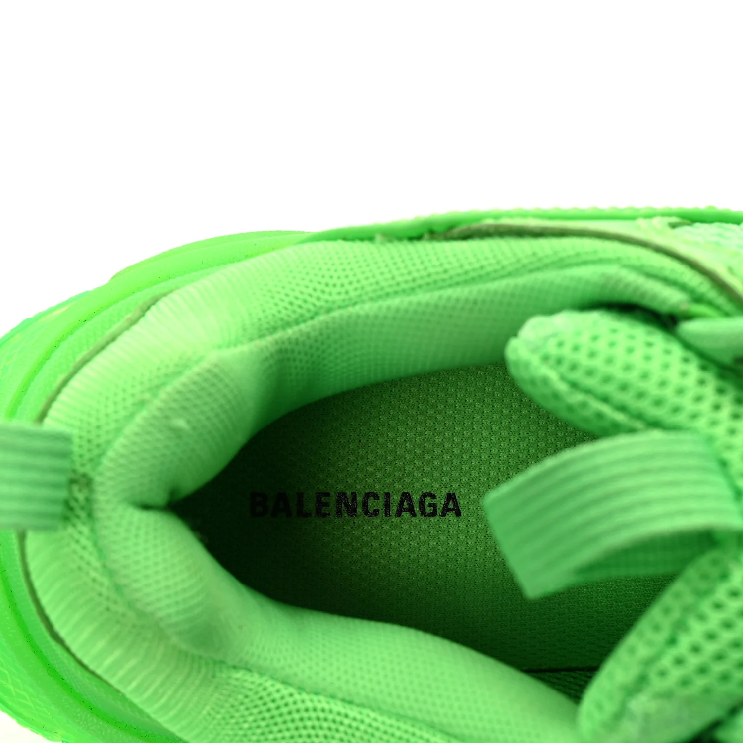 Fabric Mesh Clear Sole Womens Triple S Sneakers 37 Fluo Green