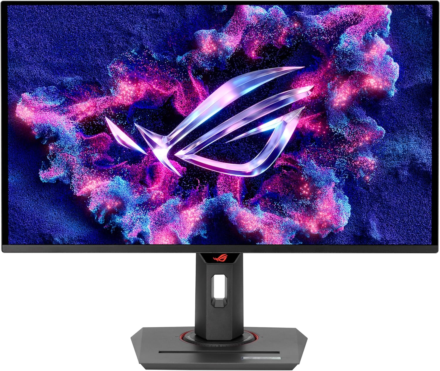 ASUS ROG Strix 26.5” 1440P QD-OLED Gaming Monitor (XG27ACDNG) -QHD (2560x1440)  360Hz  0.03ms  Custom Heatsink  OLED Care+  G-SYNC Compatible  99% DCI-P3  DisplayWidget  AI Gaming  3yr Warranty