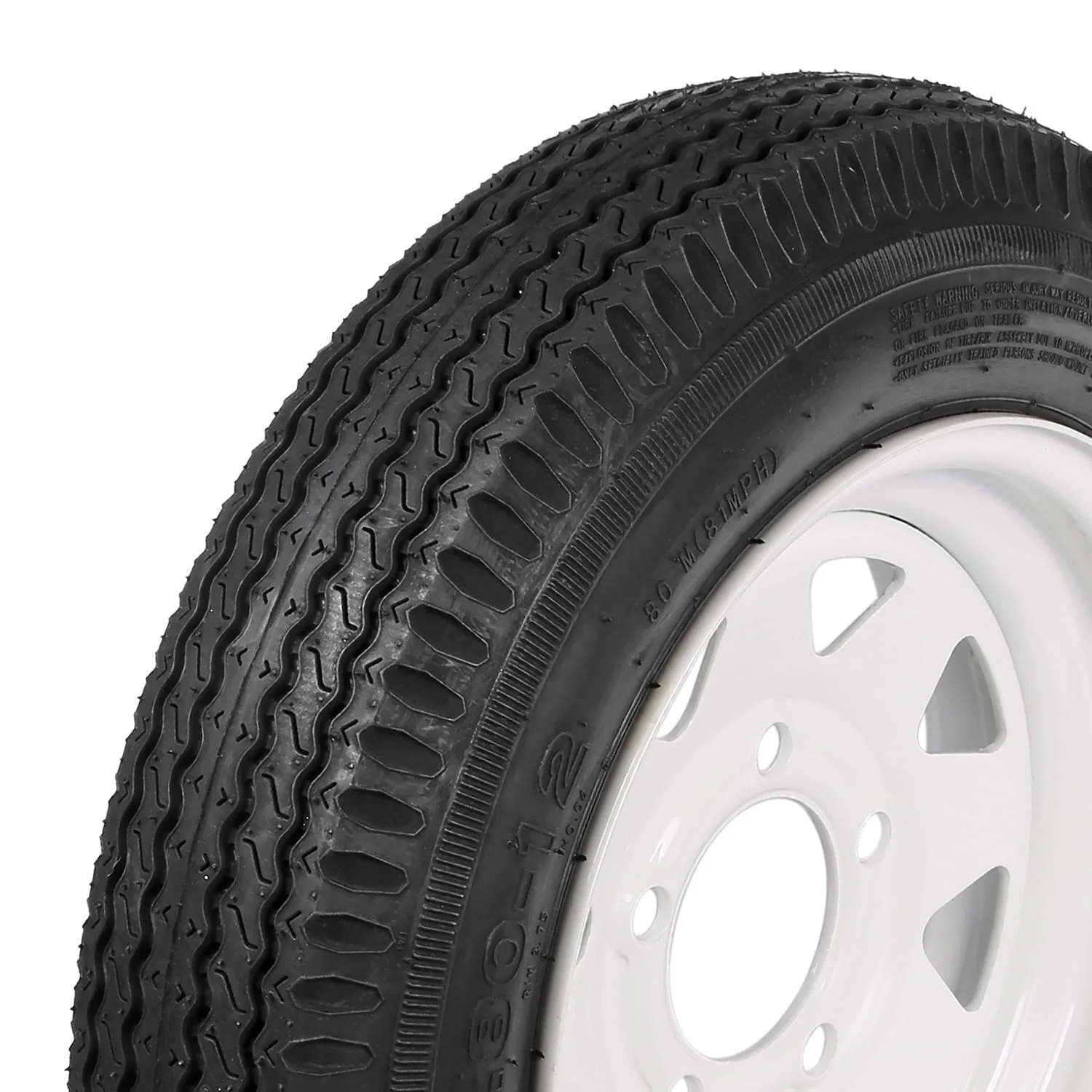 4 80 12 4 80x12 480 12 4 8 12 Trailer Tires with Rims, 5 Lug 6PR Load Range C, Set of 2 Image 2