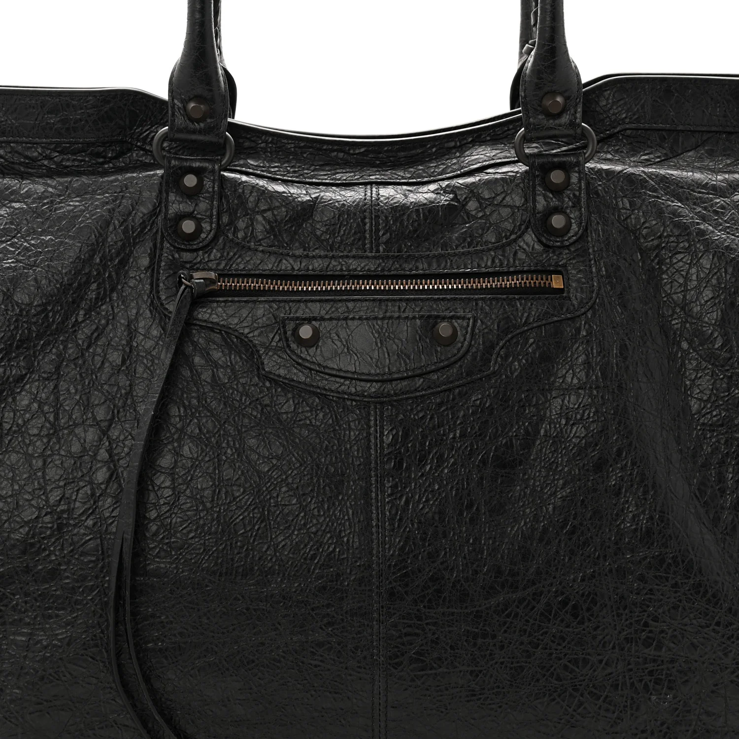 Arena Lambskin Brass Hardware Le City Travel Bag Black
