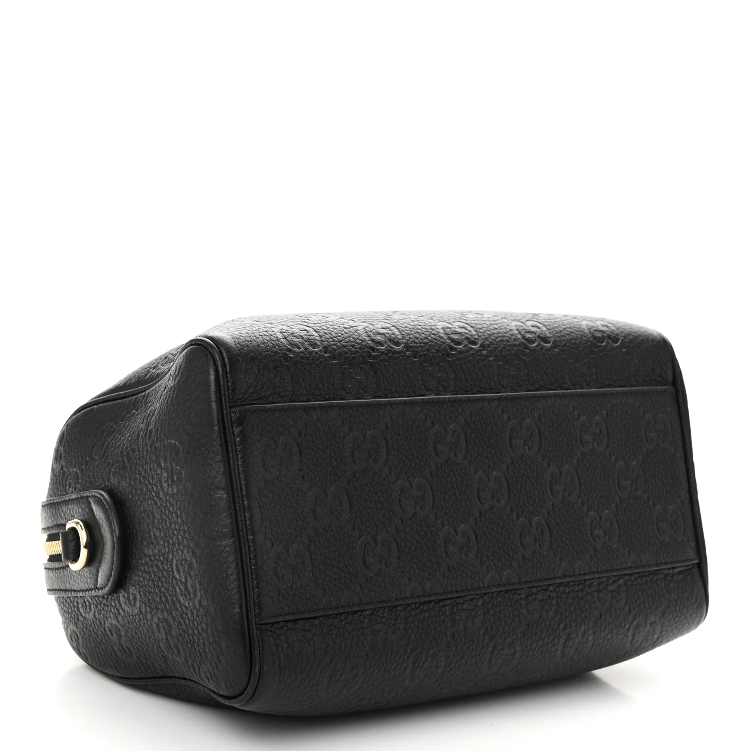 Calfskin GG Emblem Small Top Handle Bag Black