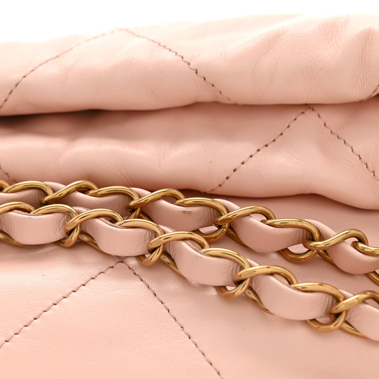 Shiny Calfskin Quilted Small Chanel 22 Light Pink