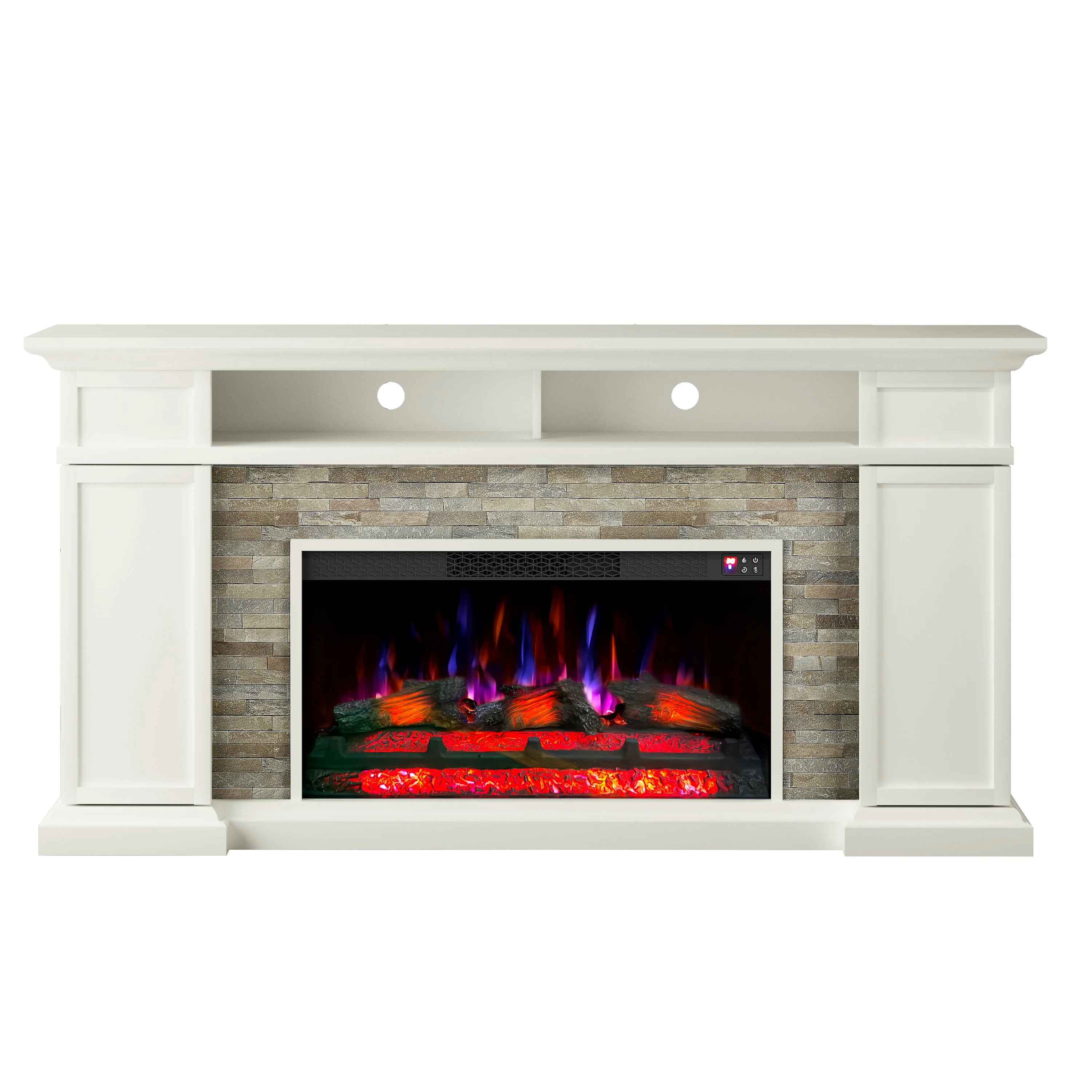 FESTIVO 70" Extra-Wide Freestanding Electric Fireplace - Dark Brown(Dark Brown)