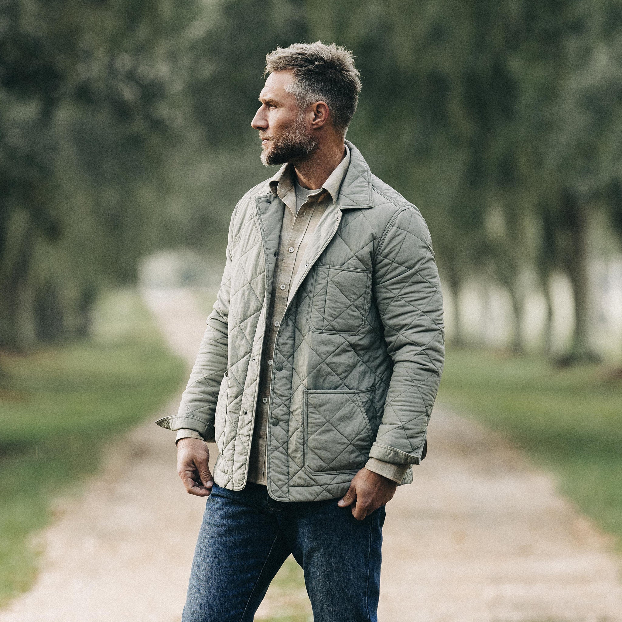 La veste Ojai en matelassage losanges couleur sauge