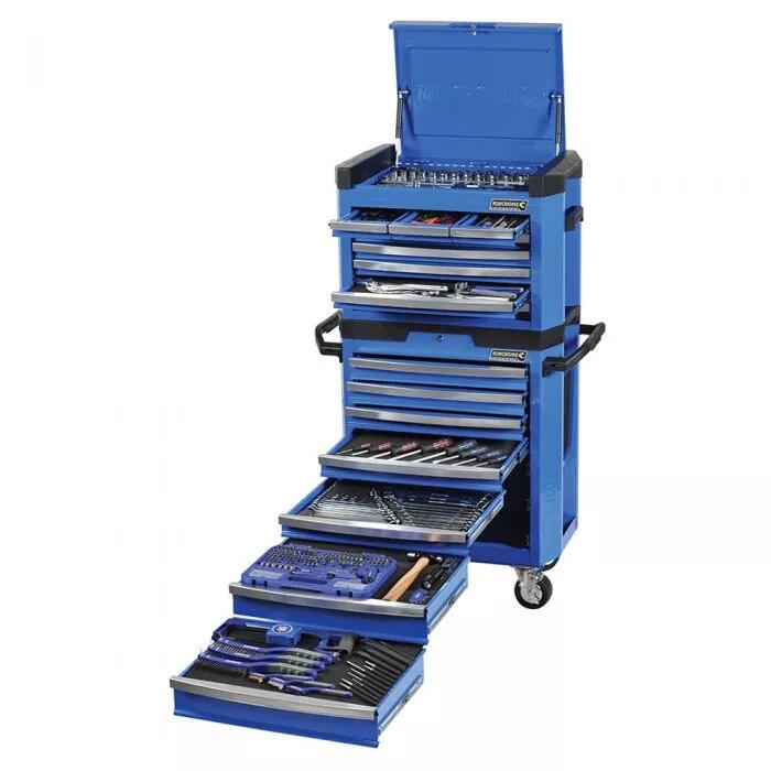 KINCROME CONTOUR TOOL WORKSHOP 329 PIÈCES 15 TIROIRS AVEC CHARIOT - BLEU K1501