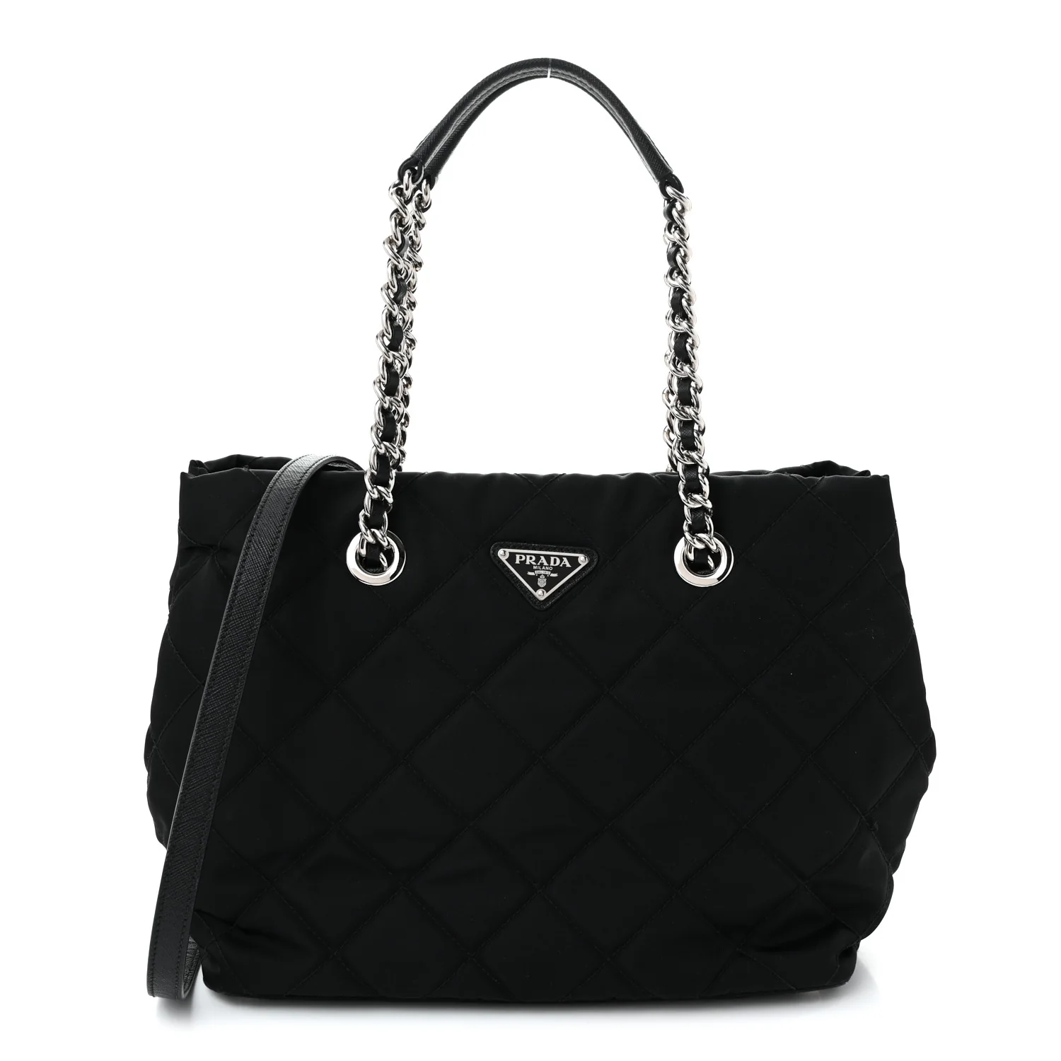 Nylon Tessuto Impuntu Quilted Tote Black