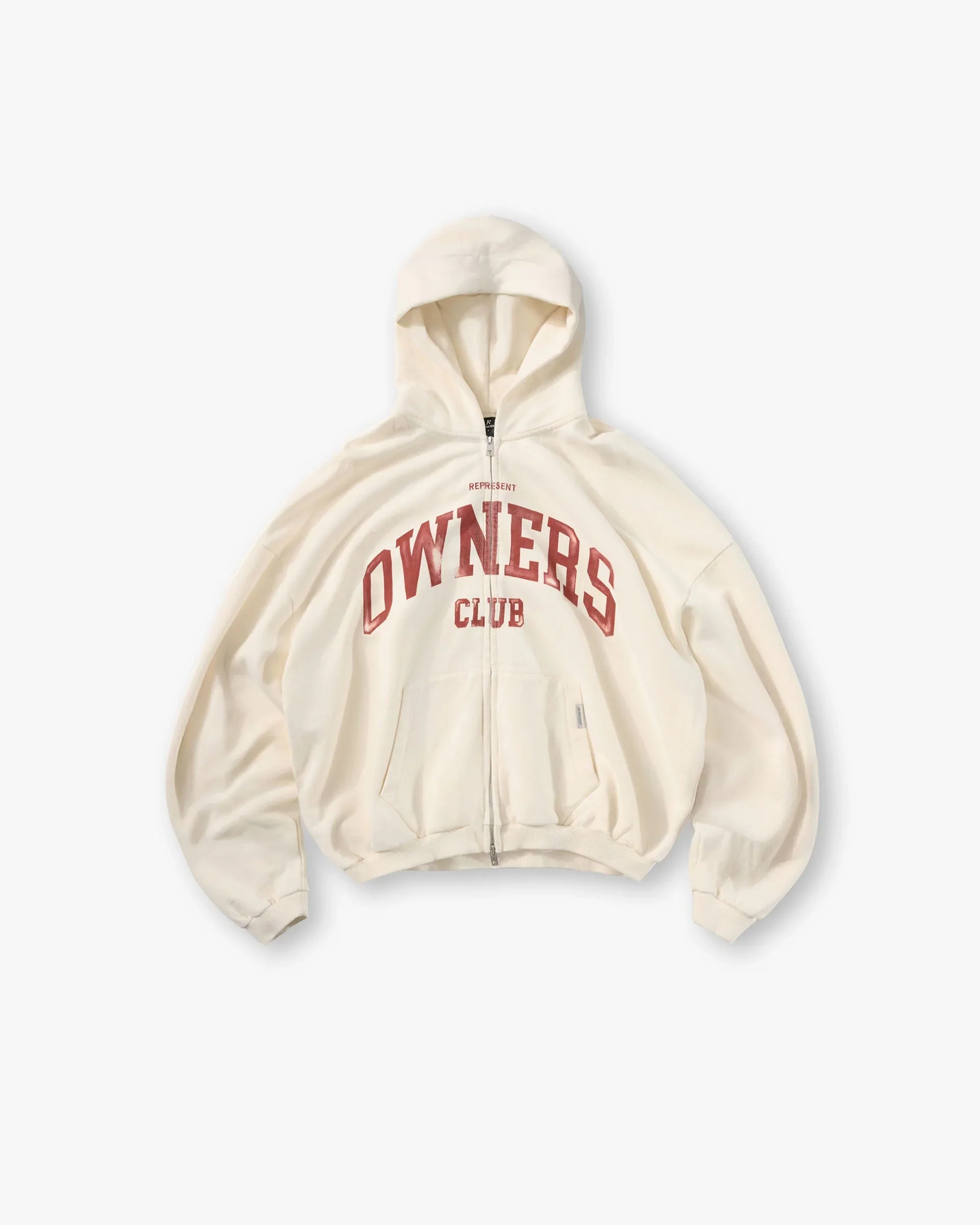 Represent Owners Club Zip Through Hoodie - Buttercream