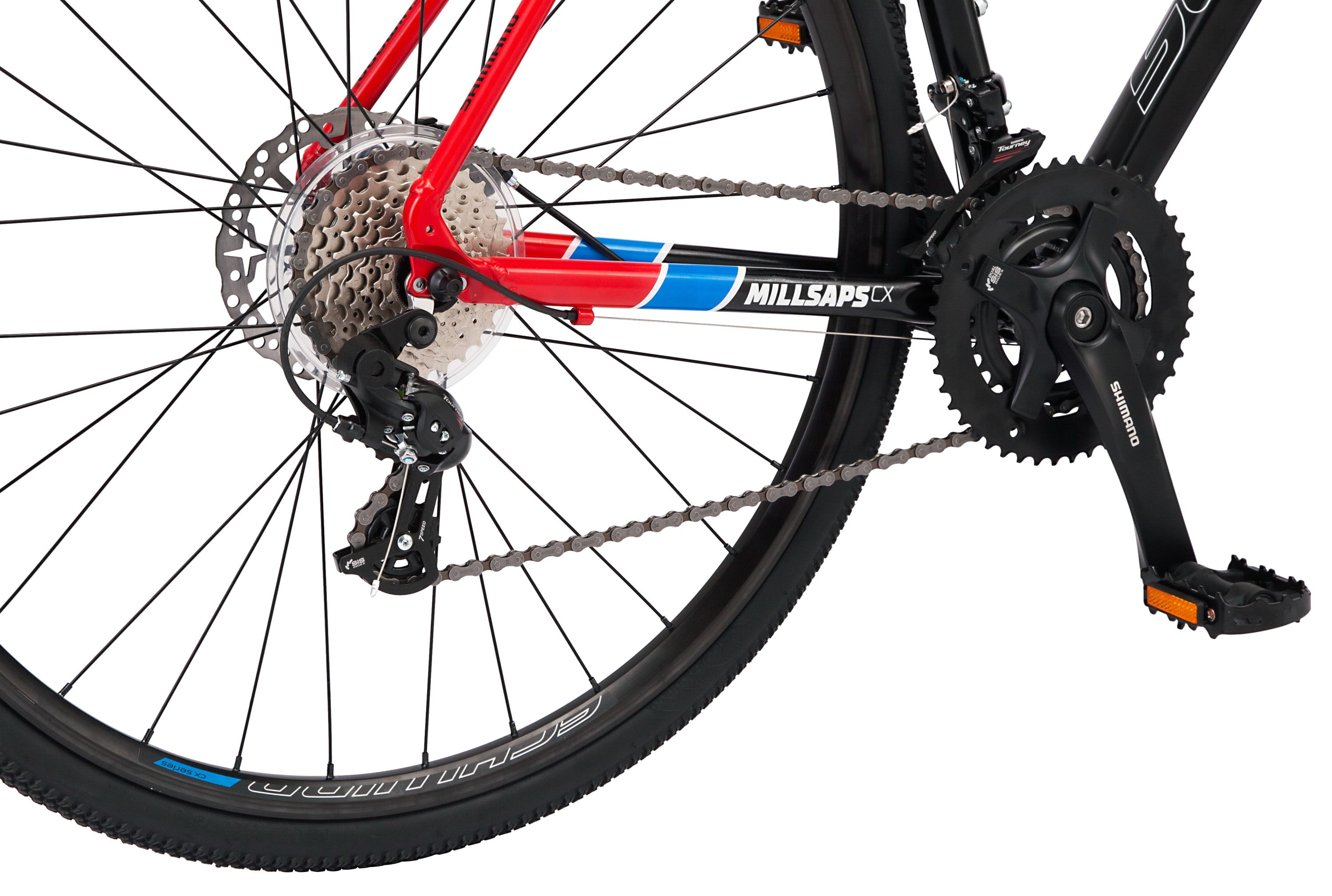 Millsaps Road Bike. 700c wheels. 14 speeds. black / red. cyclocross
