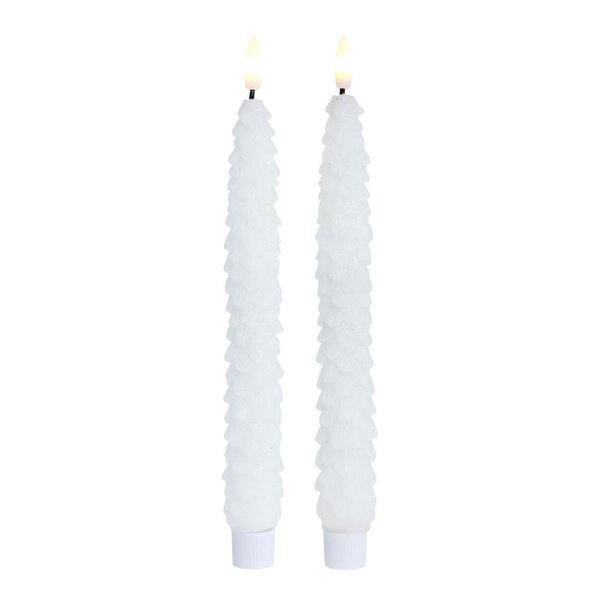 Livia LED-kronelys 25 cm 2 stk hvit
