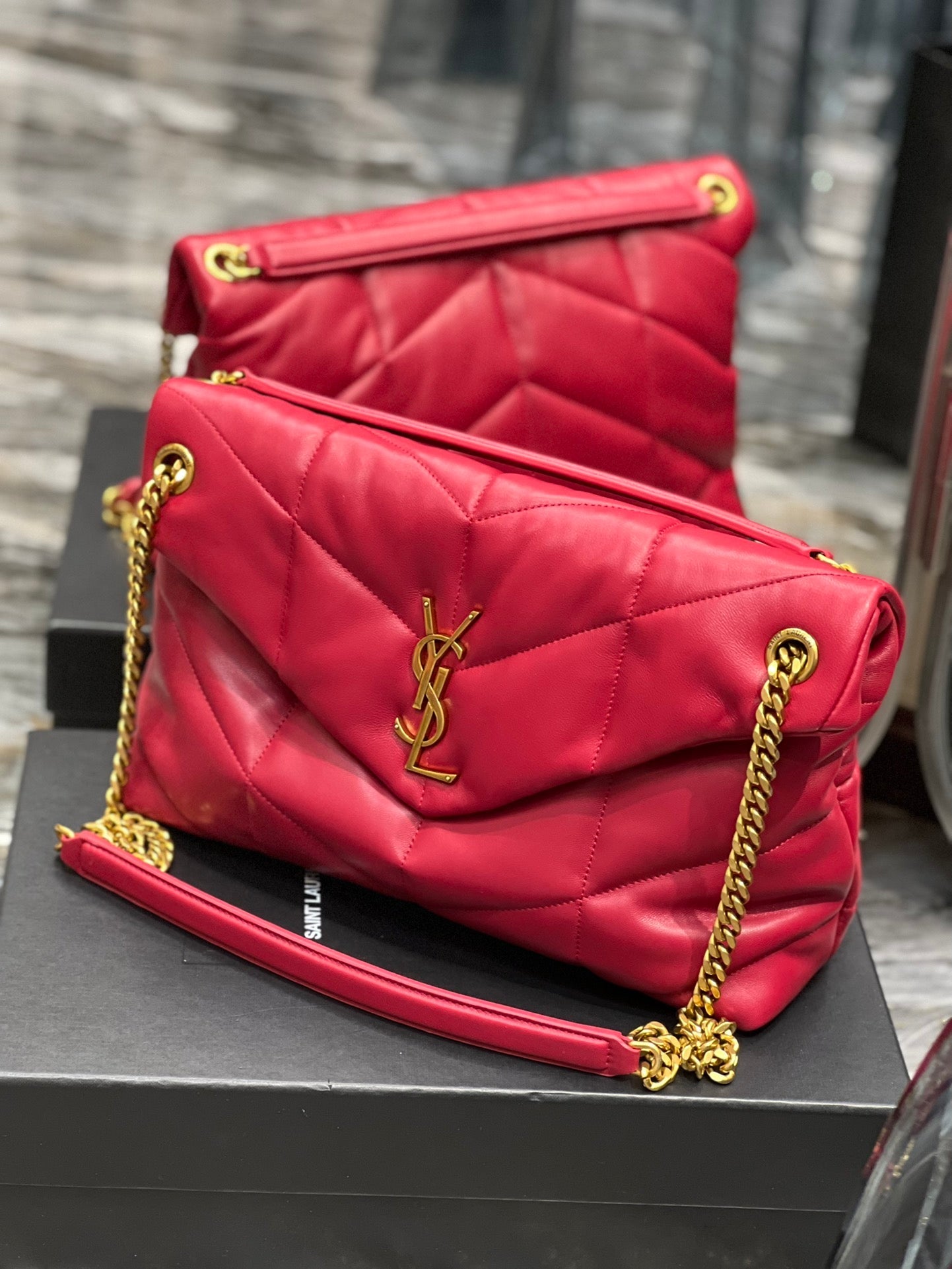Y PUFFER MEDIUM BAG IN QUILTED LAMBSKIN