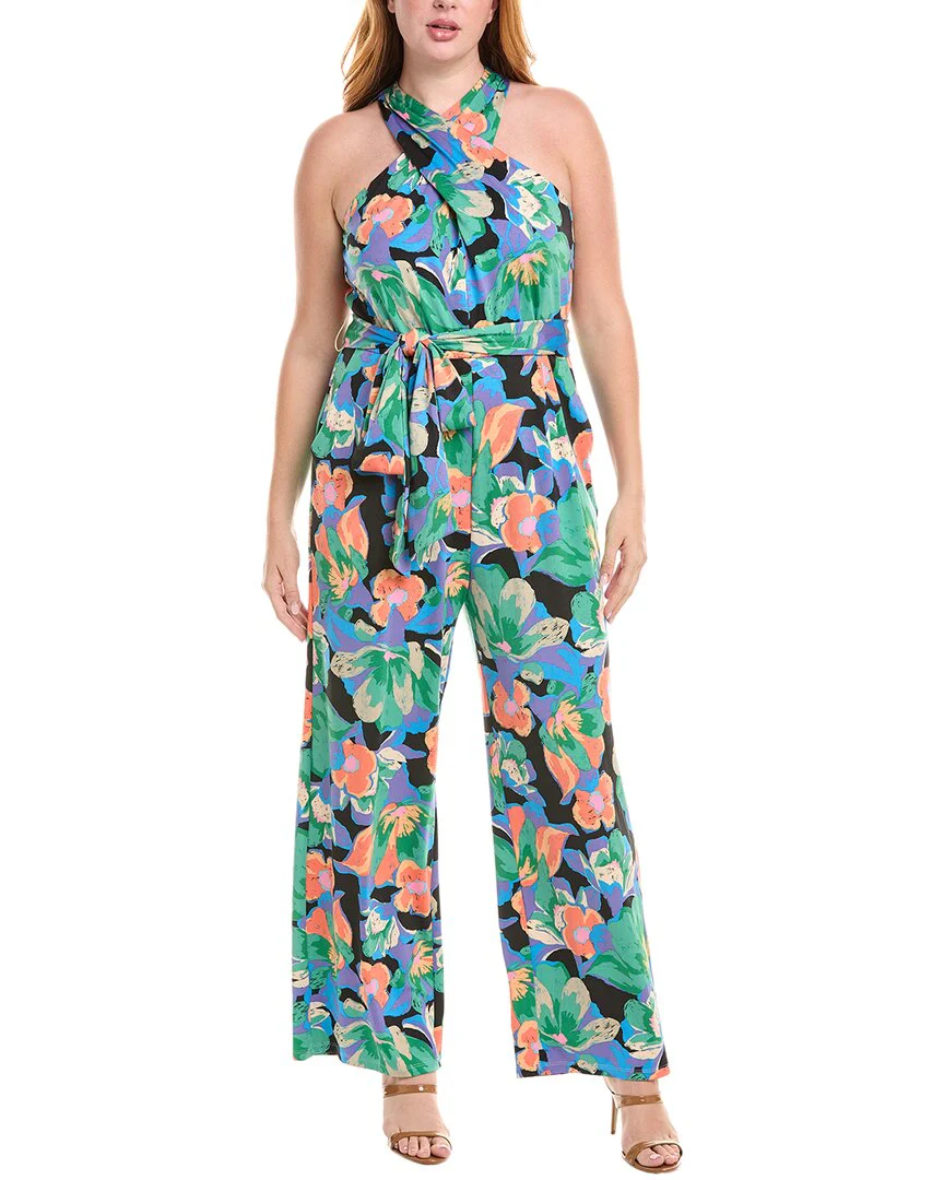 Tahari Asl Plus Crisscross Halter Jumpsuit Tahari Asl Plus Crisscross Halter Jumpsuit