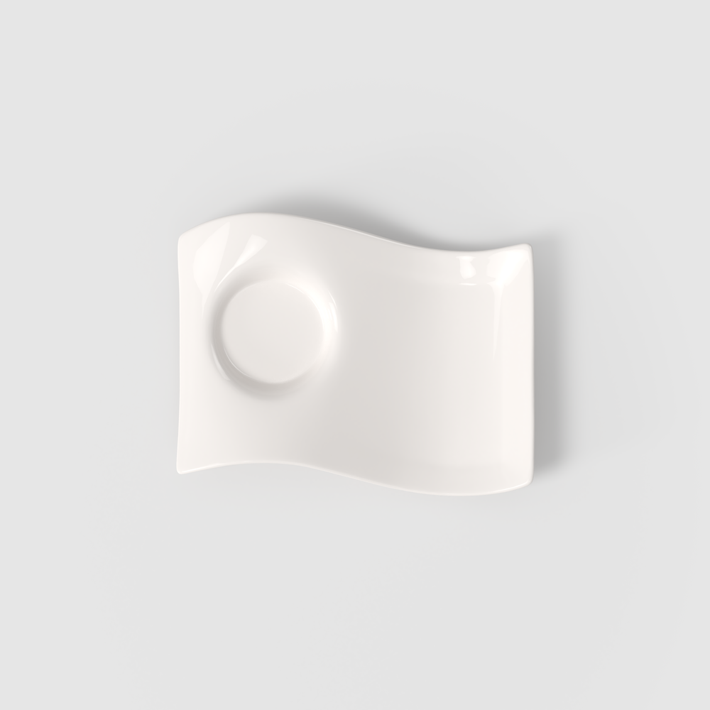 NewWave White coffee cup saucer - White, 8.7'' x 6.7'', Premium Porcelain
