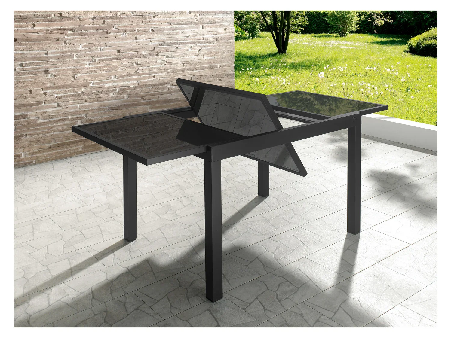 LIVARNO home Table de jardin extensible en aluminium Houston, noir