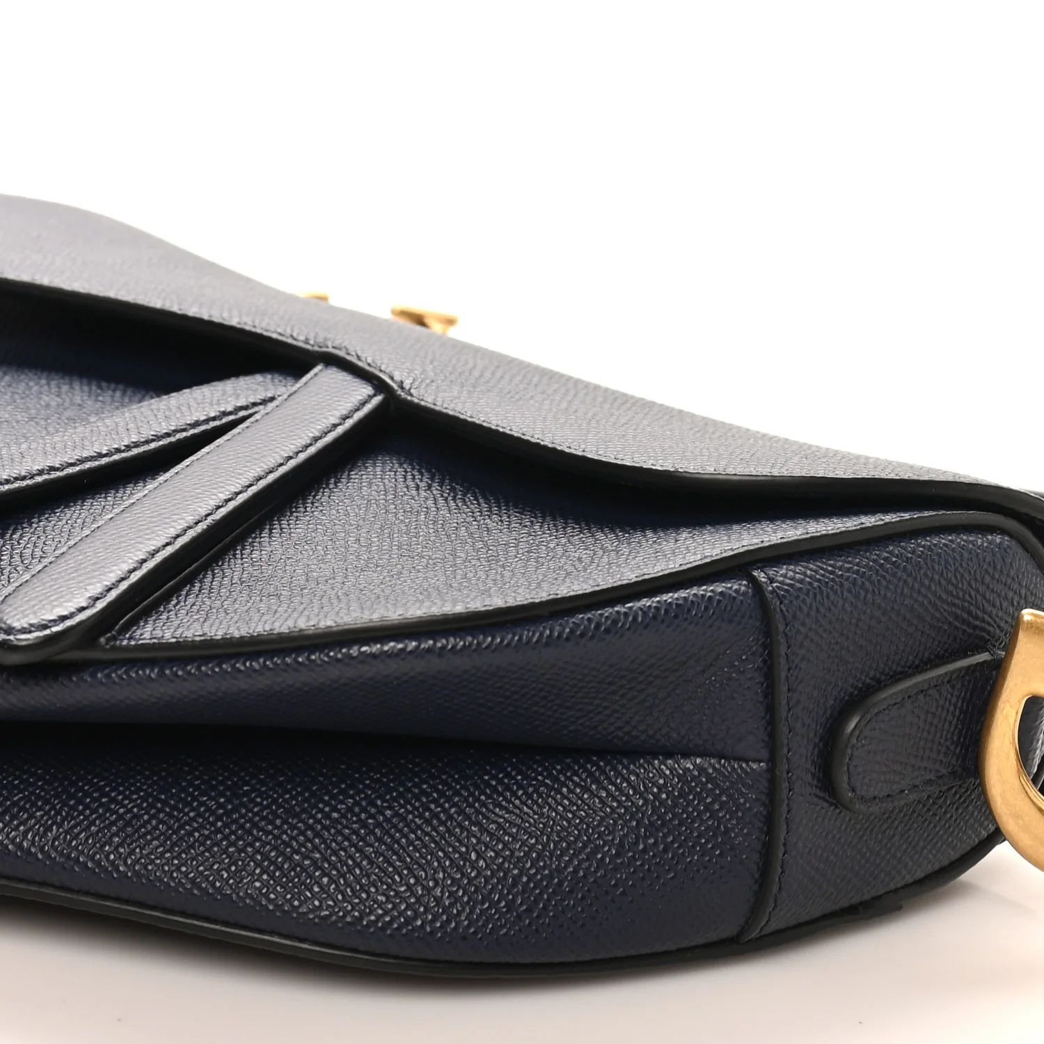 Grained Calfskin Saddle Bag Navy