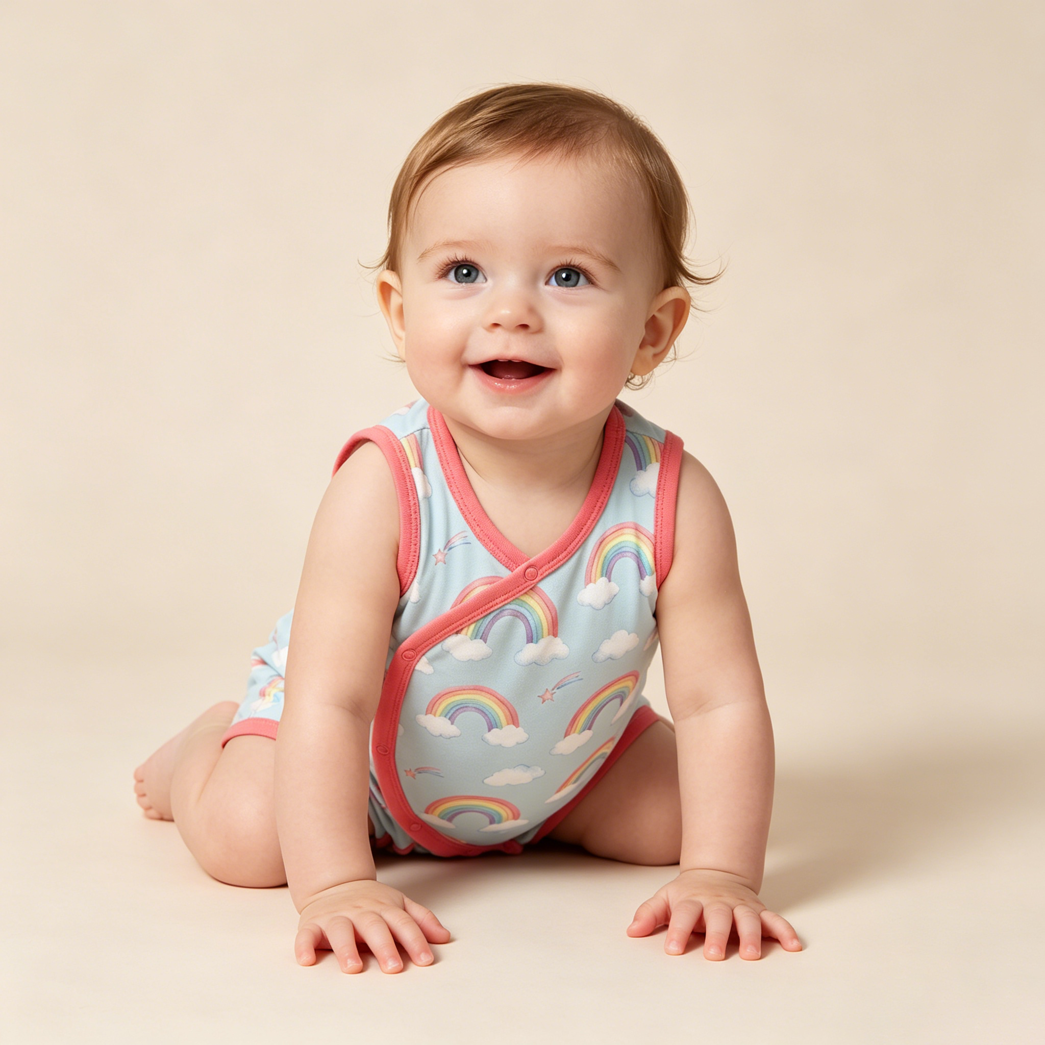 Low Minimum Two Tone Patchwork Soft Breathable Cotton Loose Fit Easy Change Baby Romper Bodysuit Summer Daycare Sleeping Party