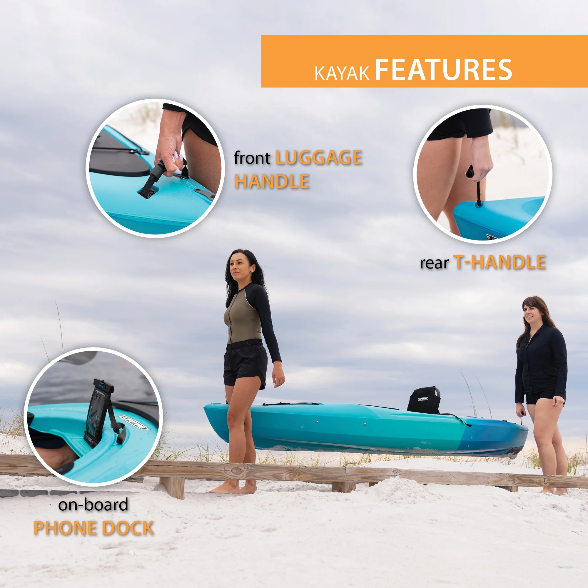 Tundra 10 ft Sit-Inside Kayak, Bahama Fusion (91193) - Image 5