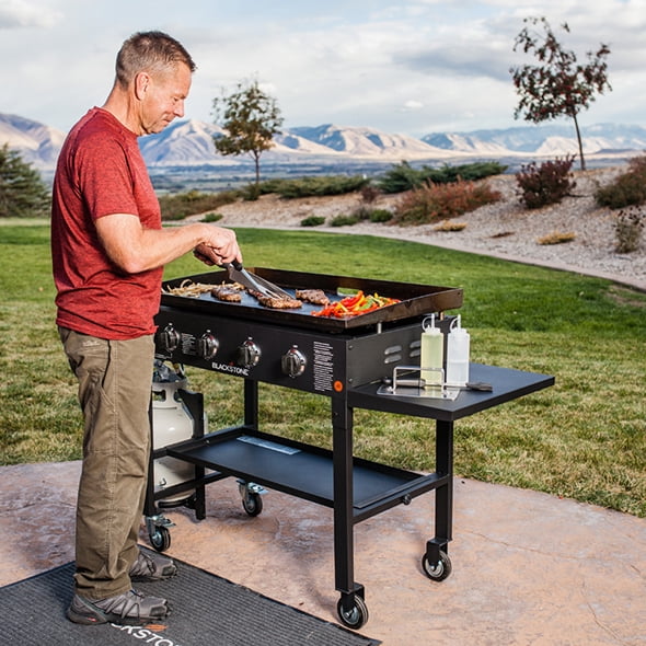 4-Burner 36 Griddle Cooking Station w/ Rear Grease Management