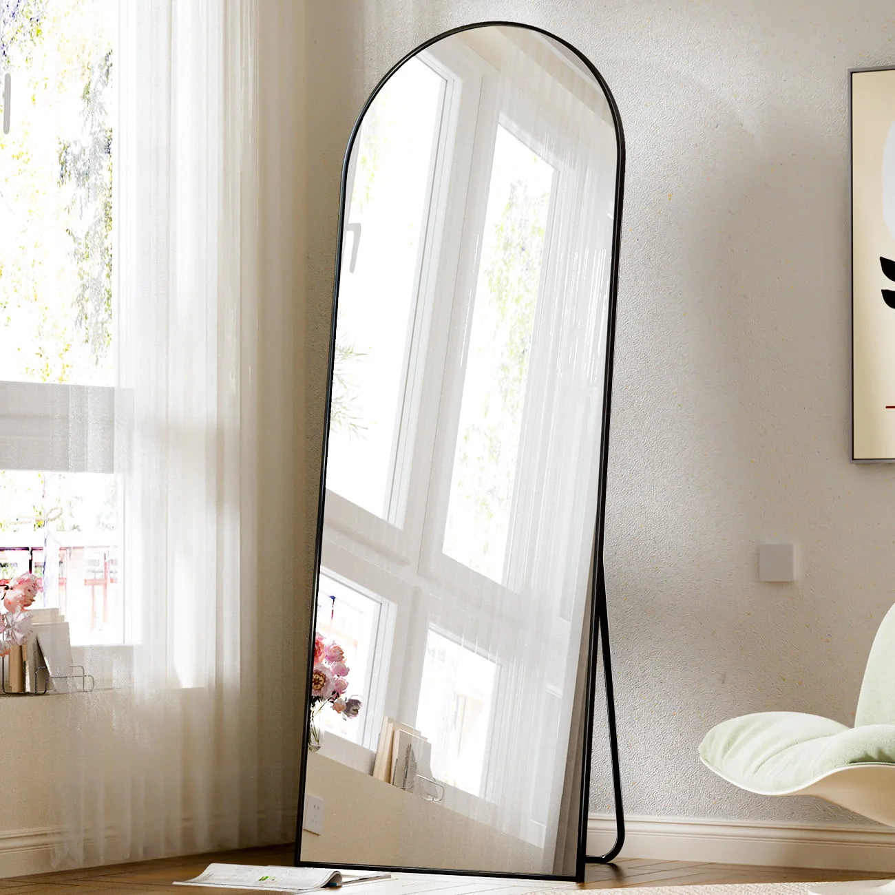 BEAUTYPEAK Arched Full Length Floor Mirror 64