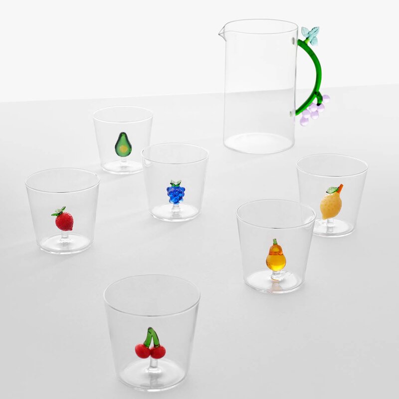 Fruits & Flowers vannglass 39 cl jordbær