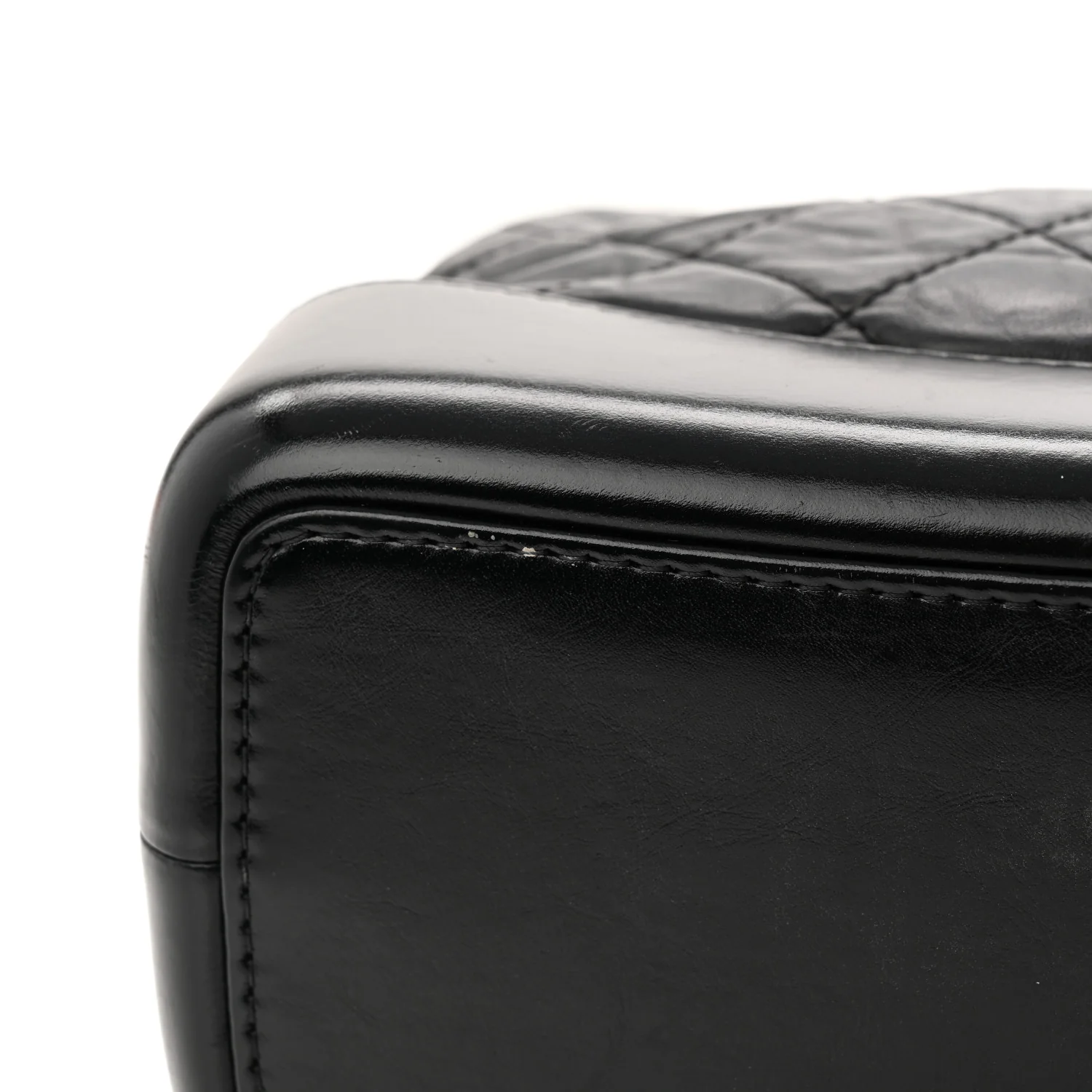 Aged Calfskin Quilted Small Gabrielle Backpack Black