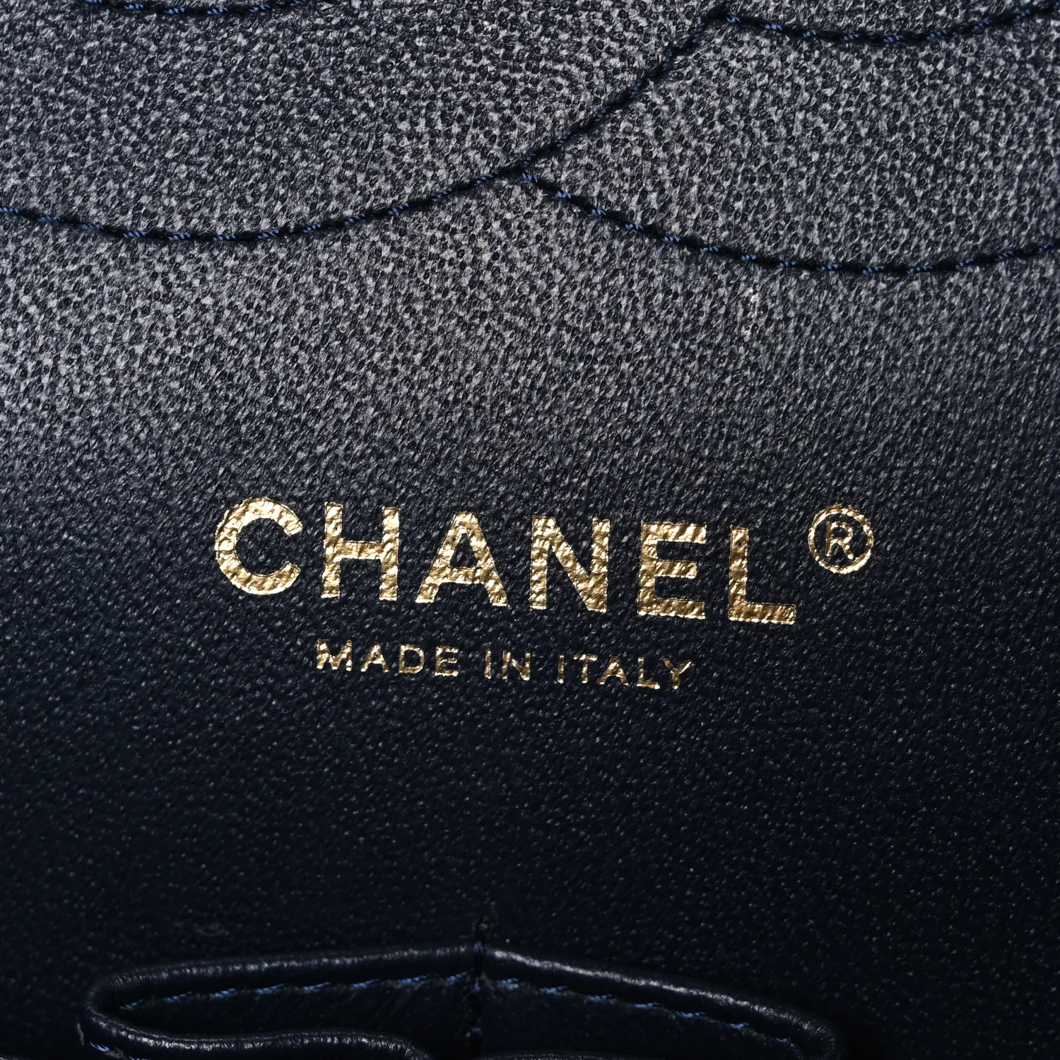 Lambskin Quilted Jumbo Double Flap Navy