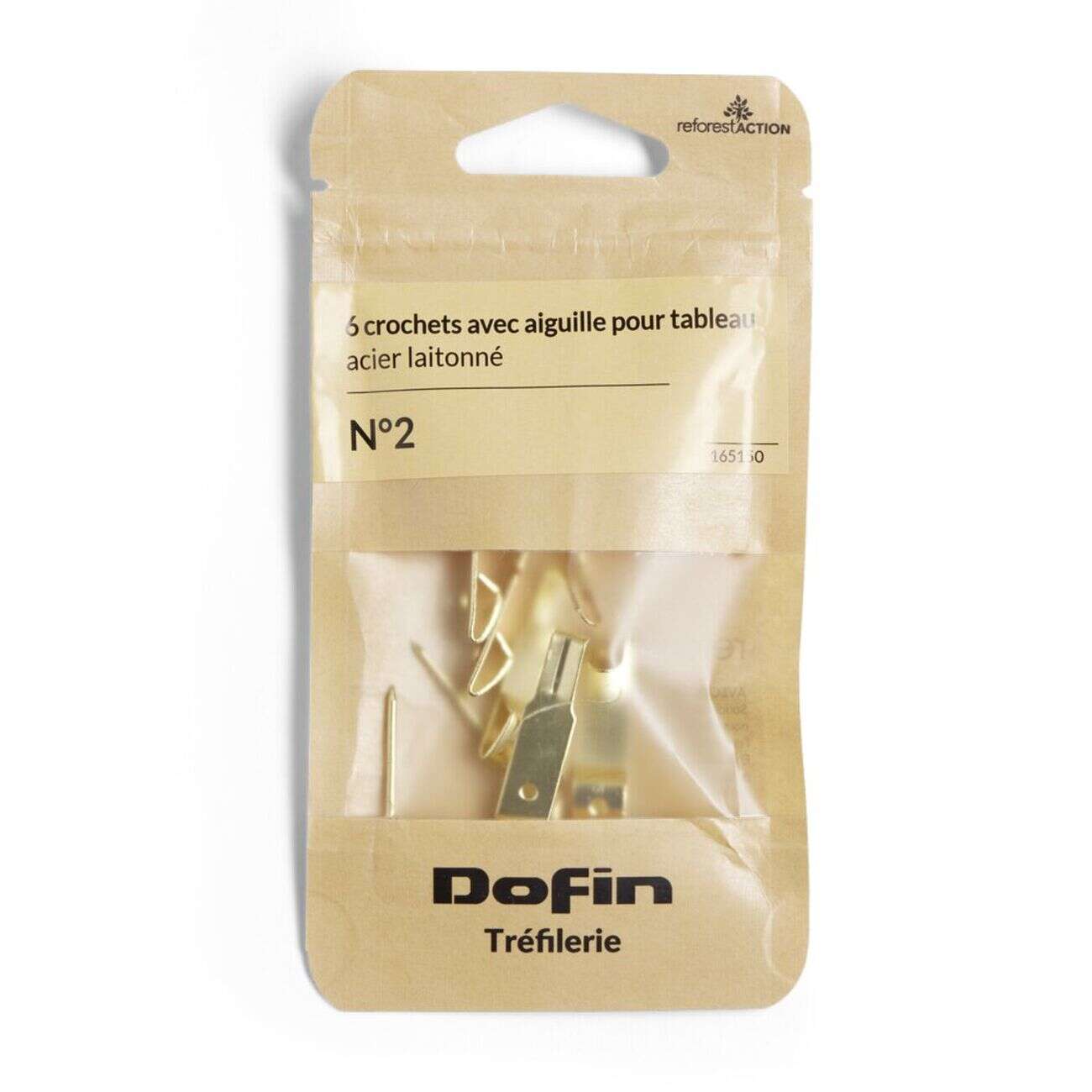 Lot de 6 crochets N°2 pour tableau avec aiguille