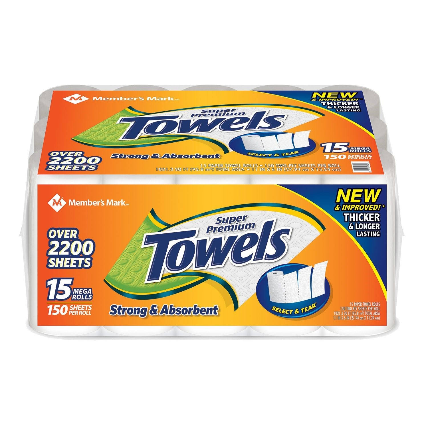 Member's Mark Super Premium Paper Towels 15 Rolls 150 Sheets per Roll