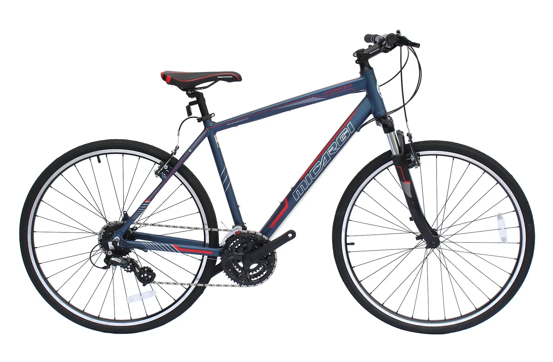 Wonder Wheels 8 Speed Bicycle, Hybrid Mountain Bike, Front Derailleur Shimano Tourney Fd-Ty510 Rear Derailleur Shimano Altus - Gray